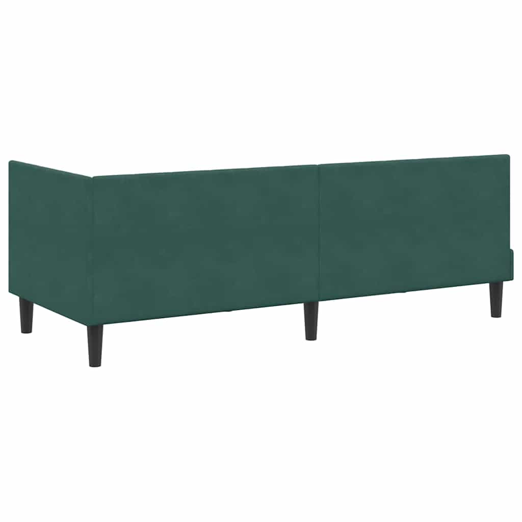 Hjørnesengramme Med Madras Mørkegrøn 80 X 200 Cm Fløjl - Billede 9