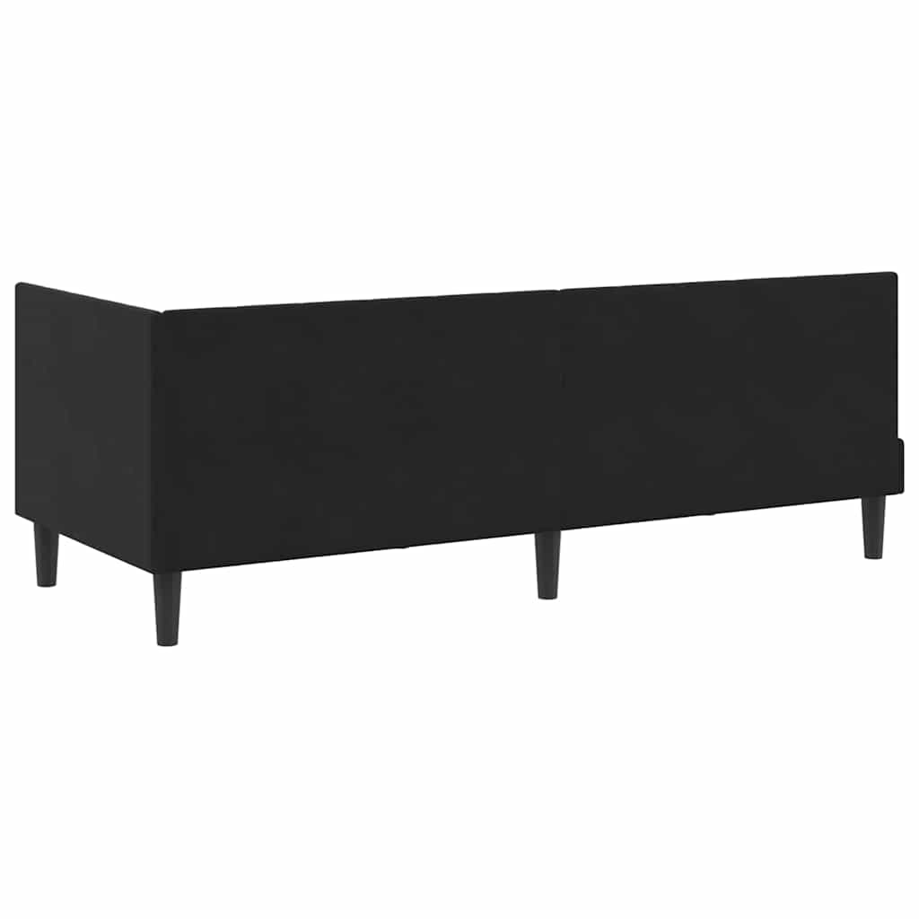 Hjørnesengramme Med Madras Sort 80 X 200 Cm Fløjl - Billede 9