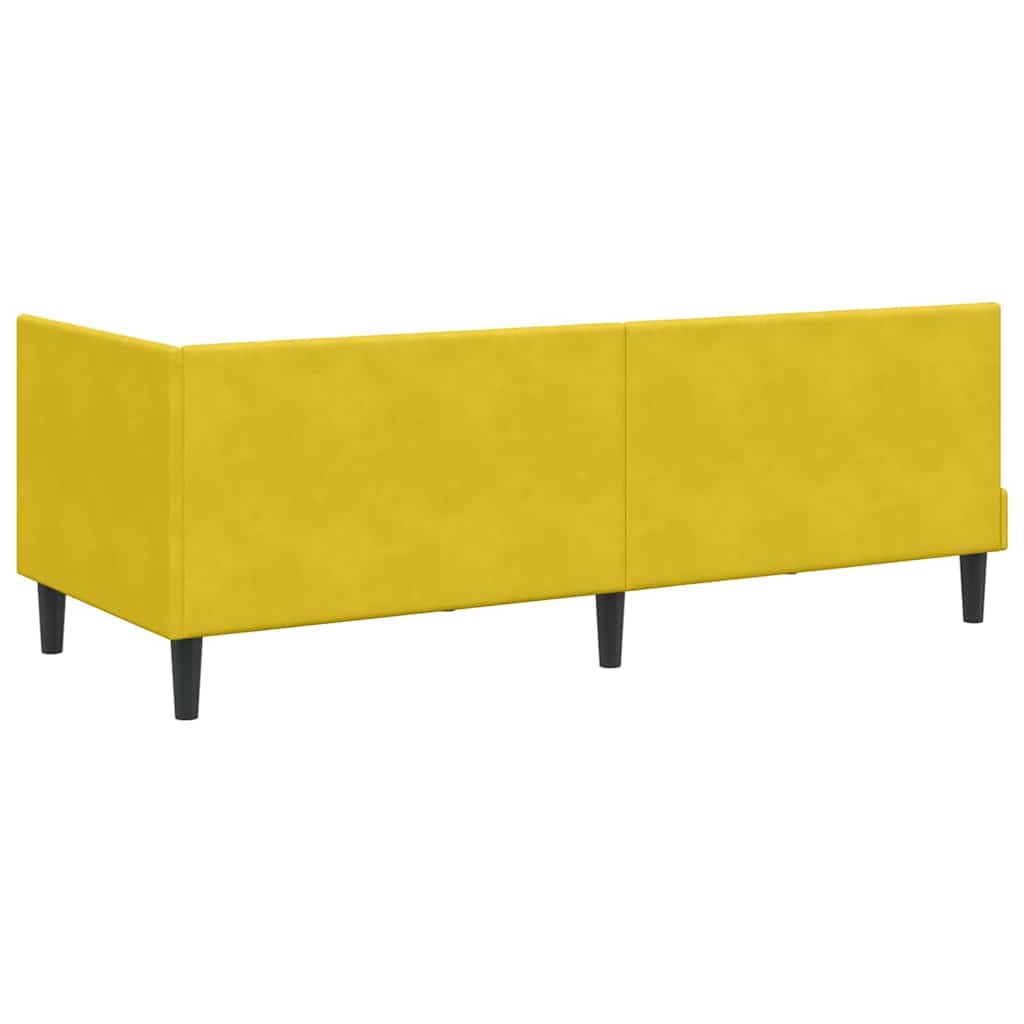 Hjørnesengramme Med Madras Med Hovedgærde Gul 80 X 200 Cm Fløjl - Billede 9