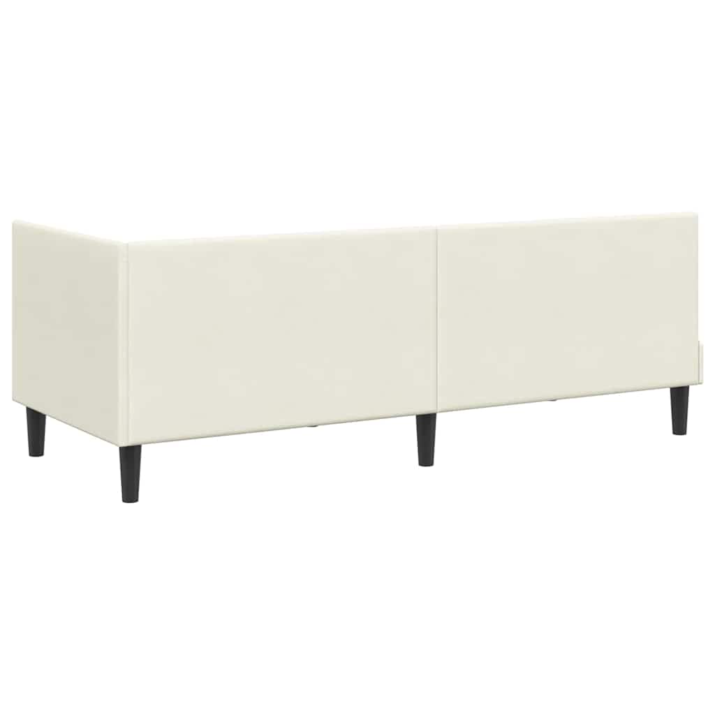 Hjørnesengramme Med Madras Creme 80 X 200 Cm Fløjl - Billede 9