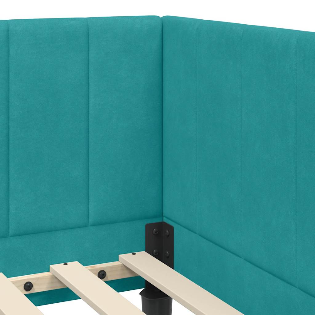 Hjørnesengramme Med Madras Turkis 80 X 200 Cm Fløjl - Billede 10
