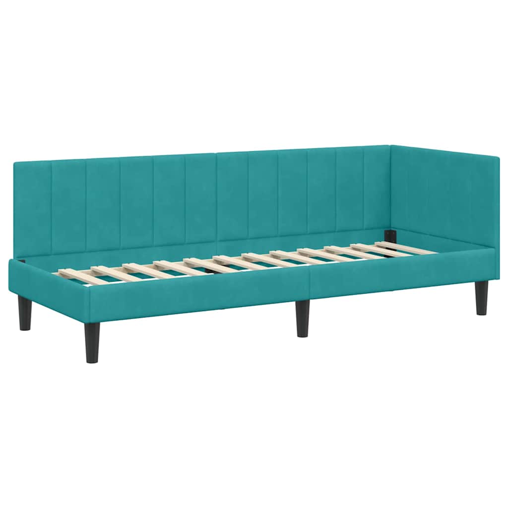 Hjørnesengramme Med Madras Turkis 80 X 200 Cm Fløjl - Billede 6