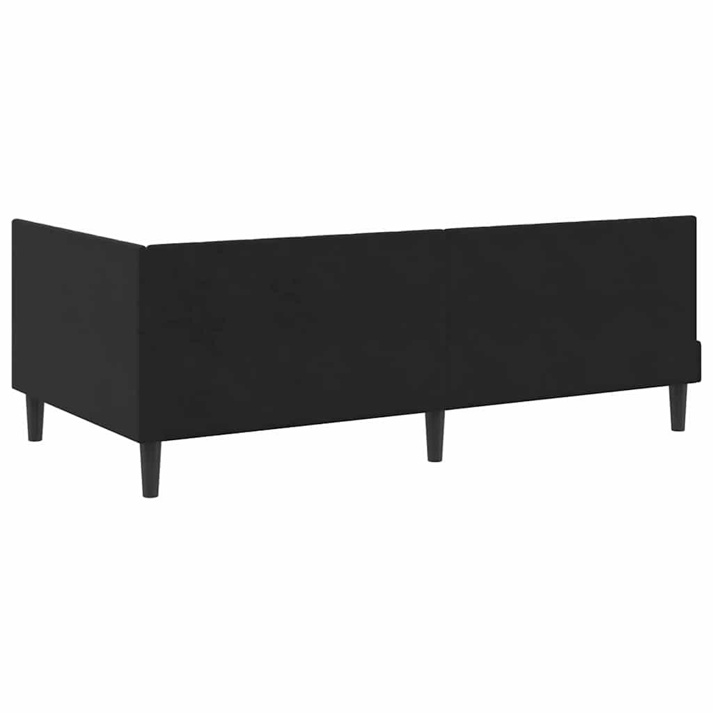 Hjørnesengramme Med Madras Sort 90 X 190 Cm Fløjl - Billede 9