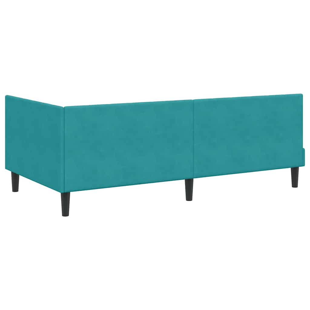 Hjørnesengramme Med Madras Turkis 90 X 190 Cm Fløjl - Billede 9