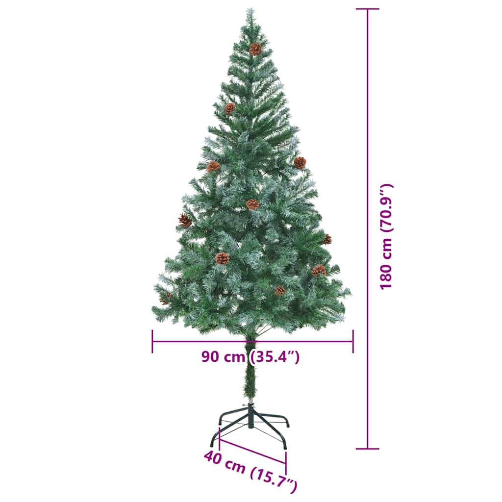 Kunstigt Juletræ Med 300 Led'er 180 Cm Pvc Og Stål - Billede 14