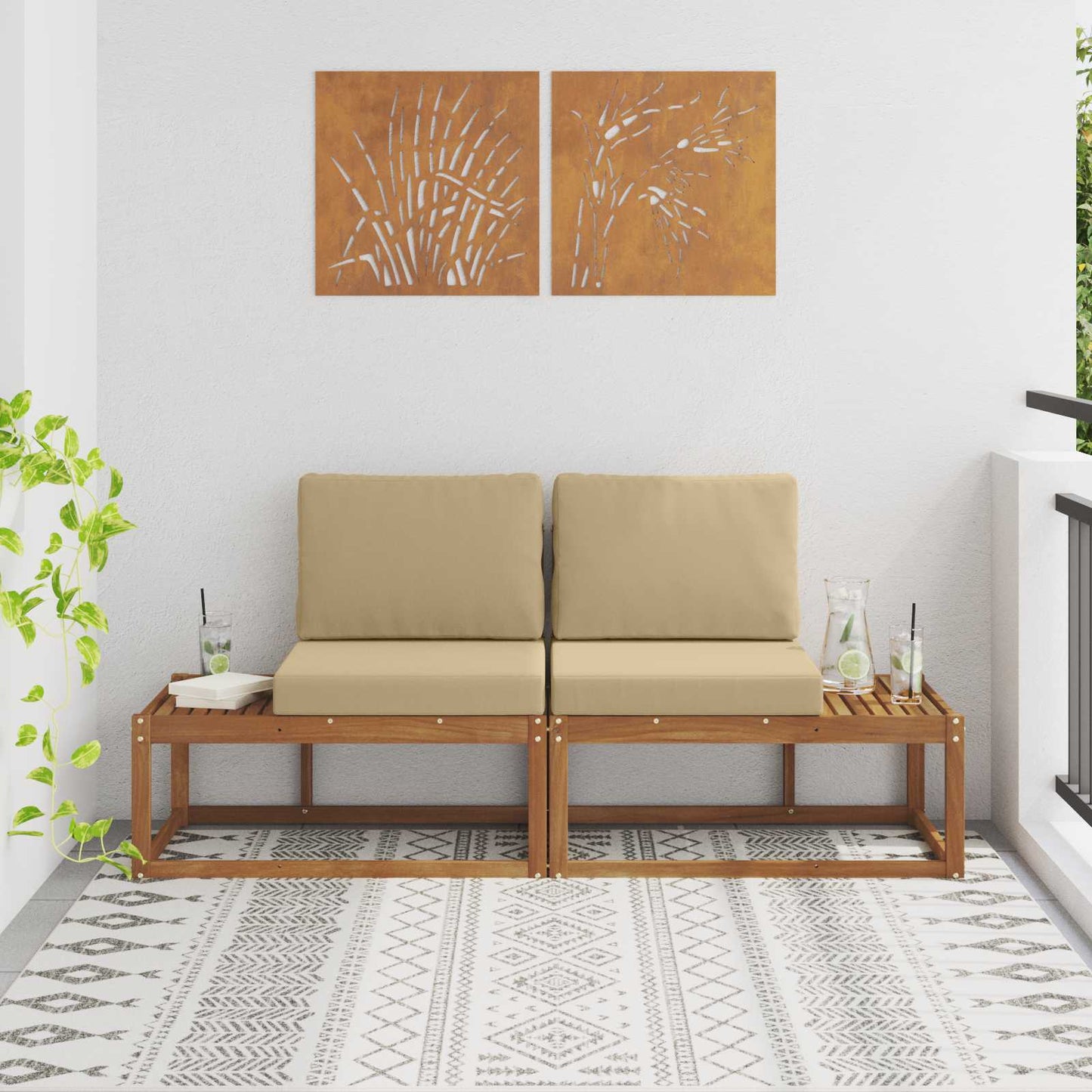 Udendørs Bord Massivt Akacietræ 59 X 59 X 37 Cm
