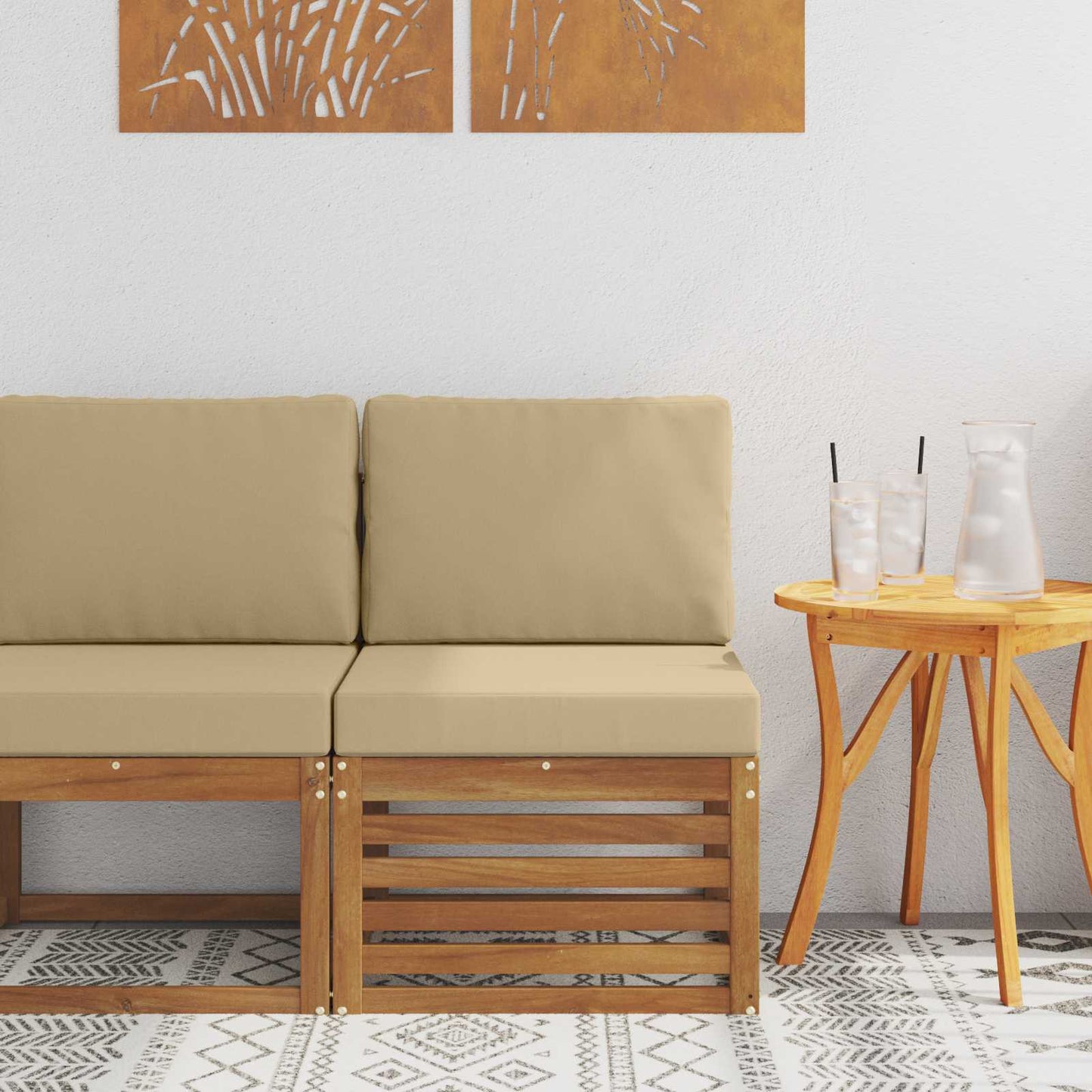 Udendørs Mellem Sofa Massivt Akacietræ - Variant 900493