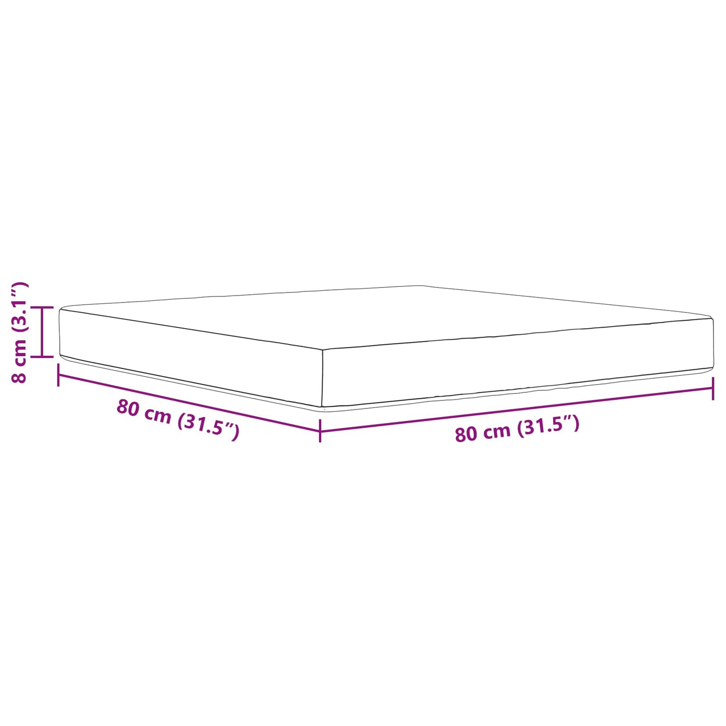 Udendørs Sofa Pude 80 X 80 X 8 Cm Polyester - Billede 9