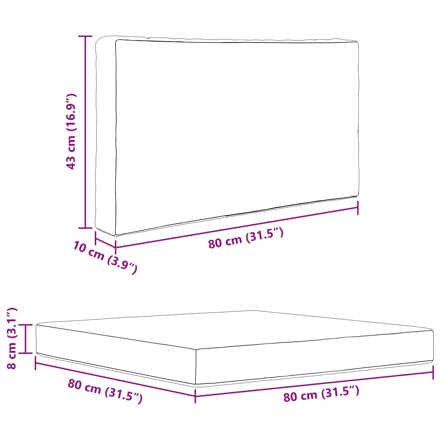 Udendørs Sofa Pude 2 Dele Antracit Polyester - Billede 11