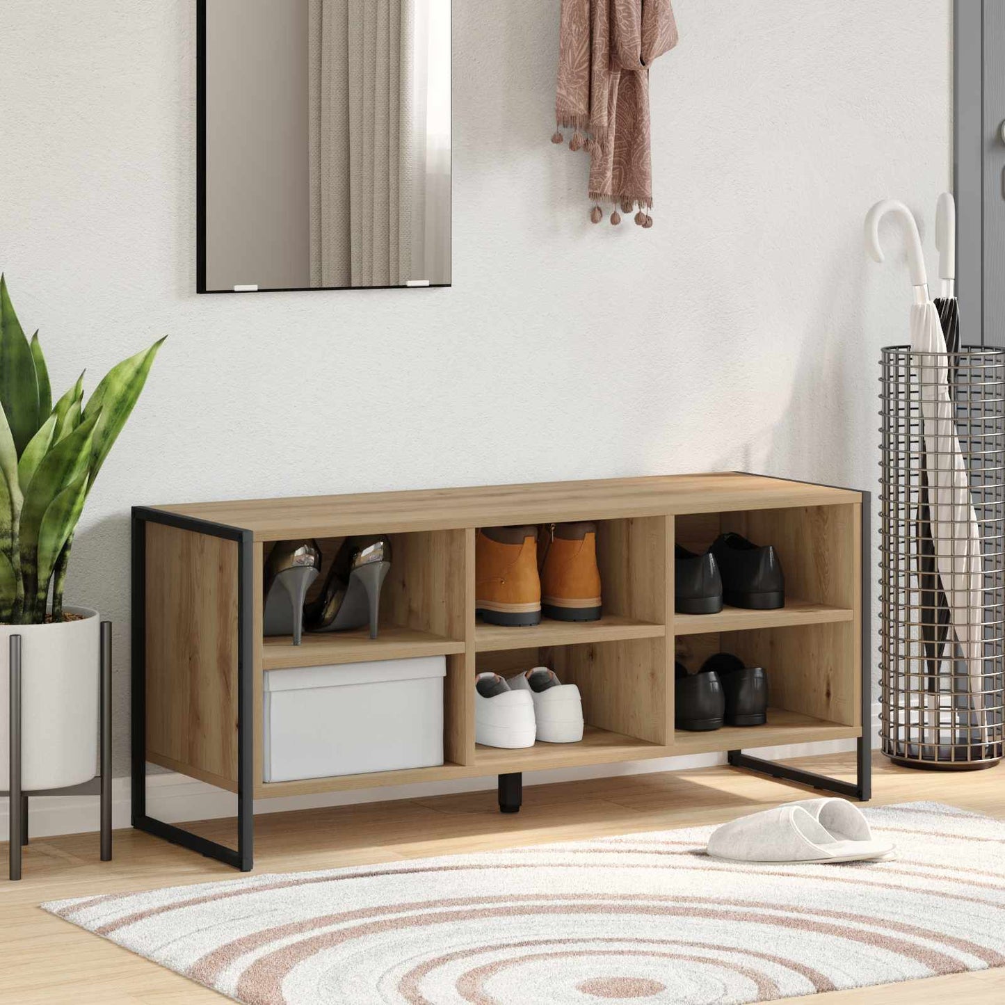 Sko Skab 100 X 35 X 44 Cm Konstrueret Træ - Variant 886455