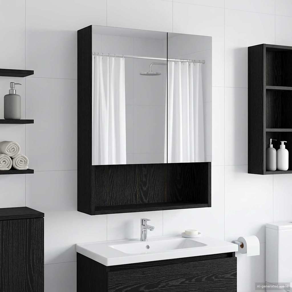 Badeværelsesspejlskab 50 X 14,5 X 70 Cm Konstrueret Træ - Variant 889200