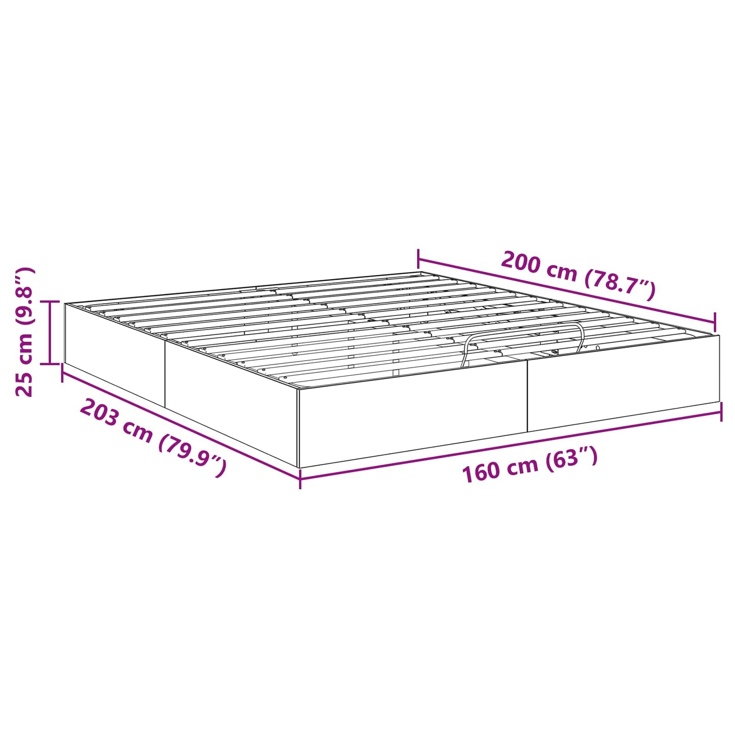 Ottoman Sengestel 203 X 160 X 25 Cm Konstrueret Træ - Billede 11