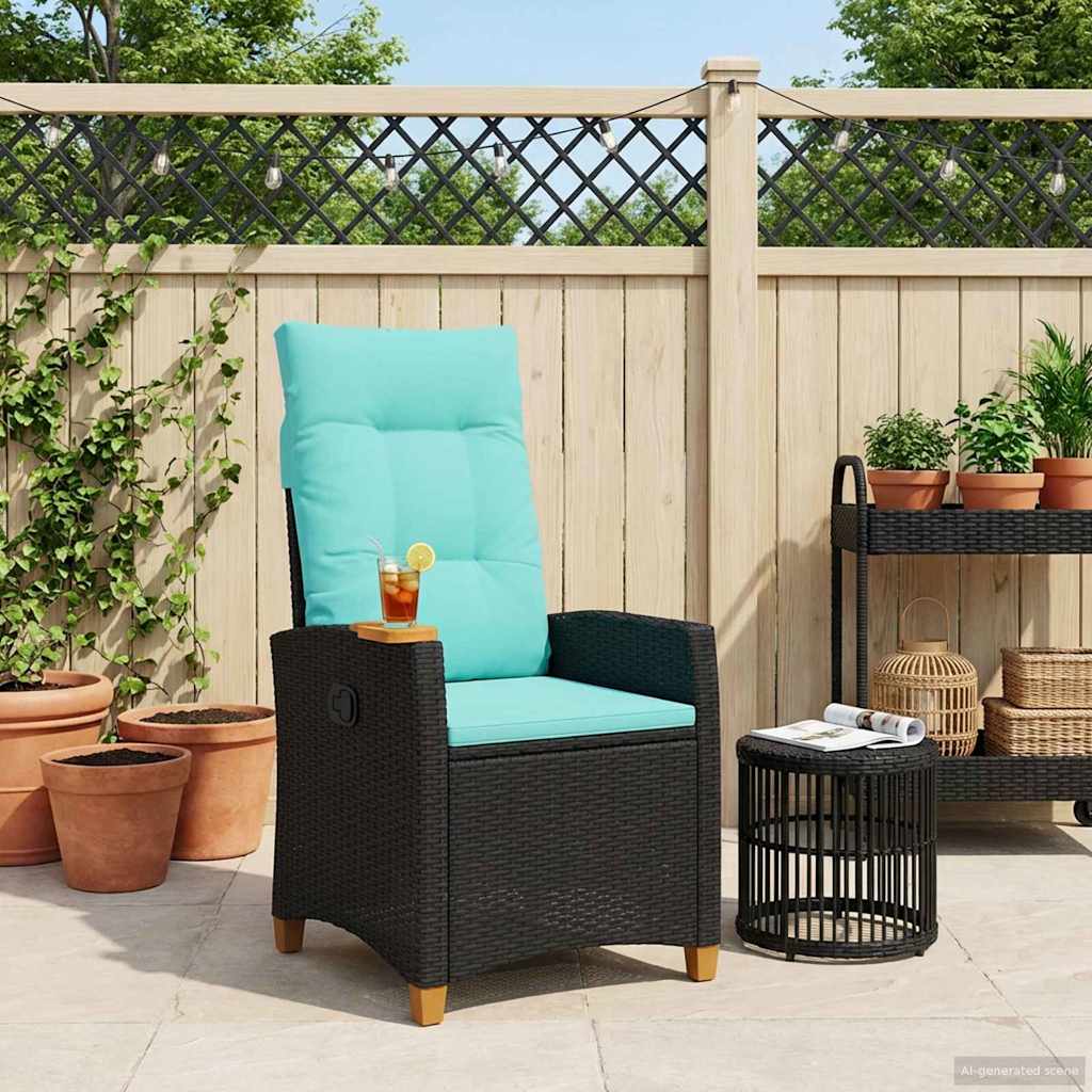 Lænestol Med Teplade Med Pude 62 X 64 X 112 Cm Polyrattan - Variant 42026811