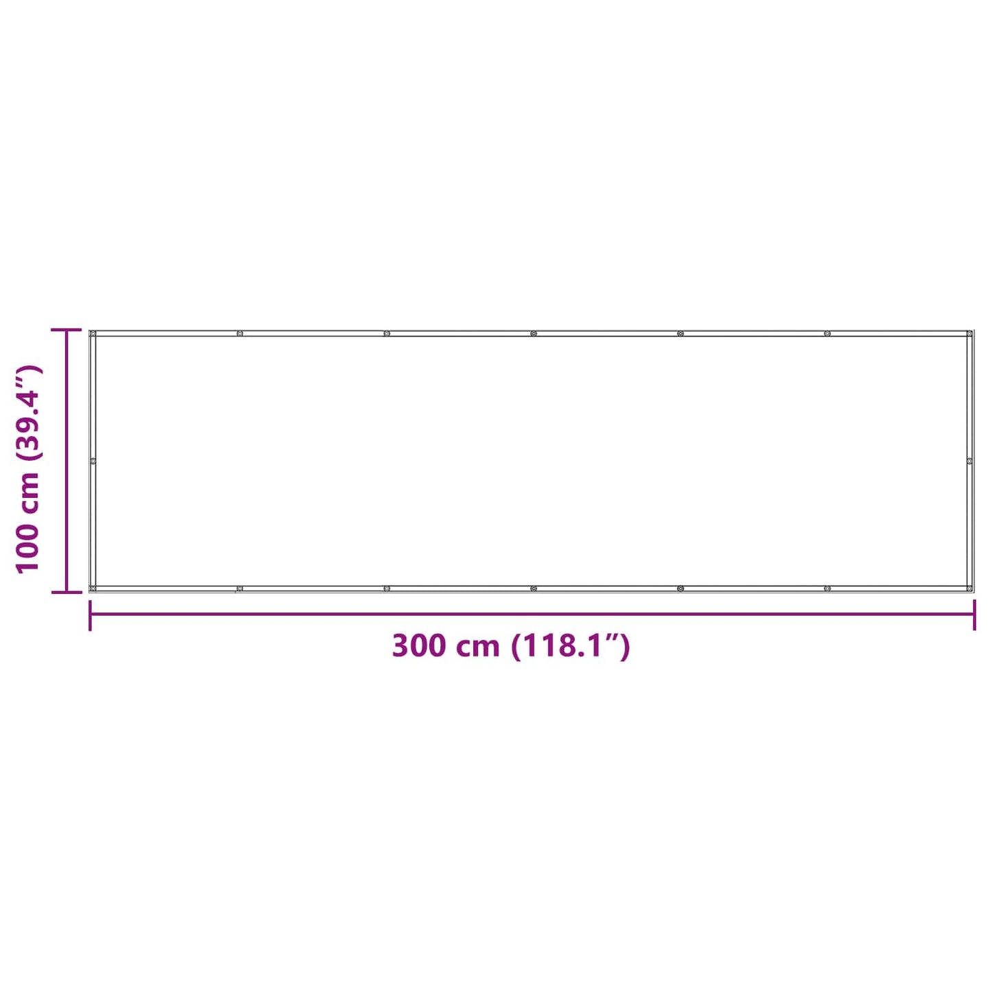 Altan Skærm Og Hvid 100 X 300 Cm Oxford Stof - Billede 8