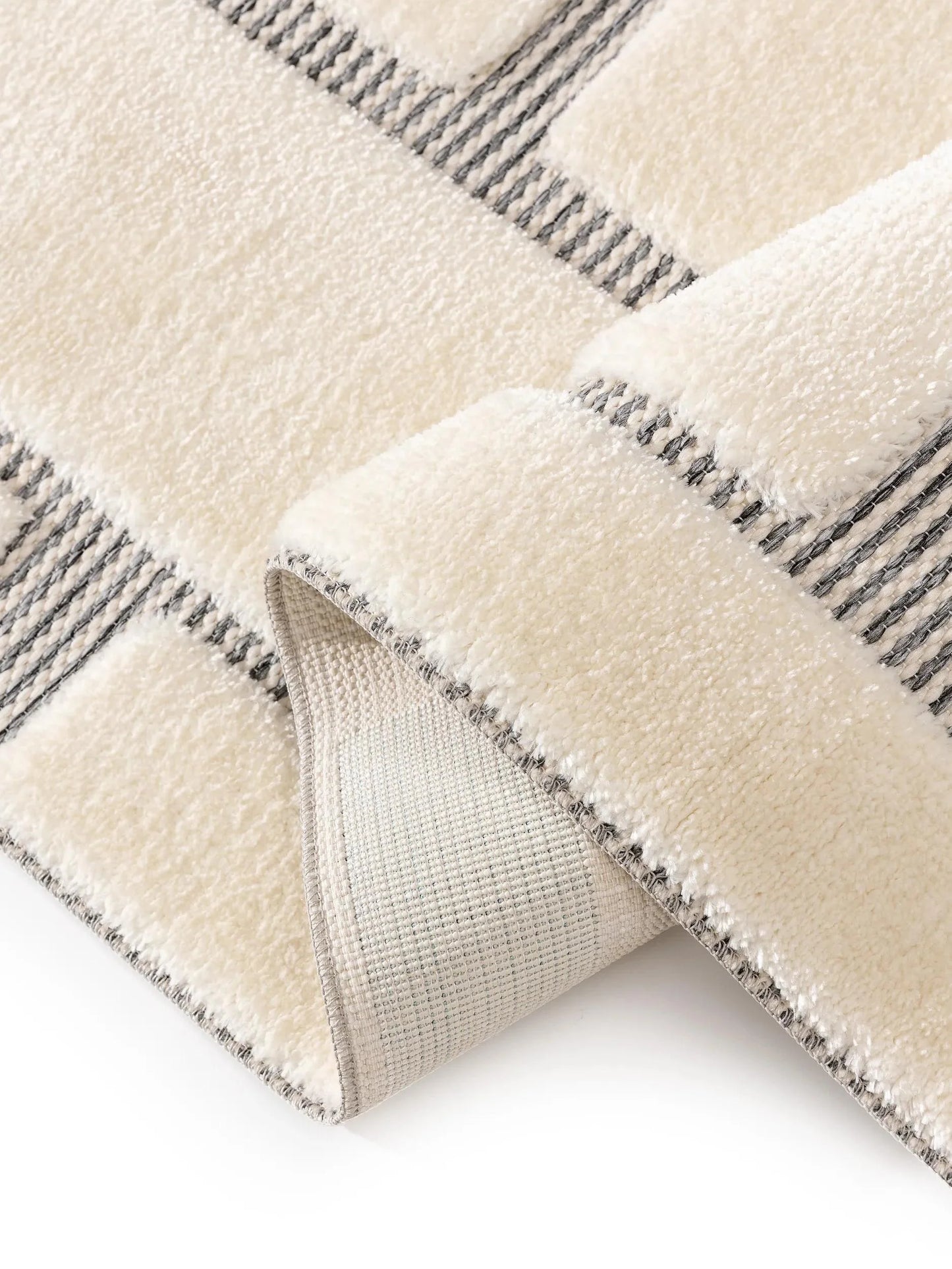 LUNA Creme Grå Tæppe - Billede 5