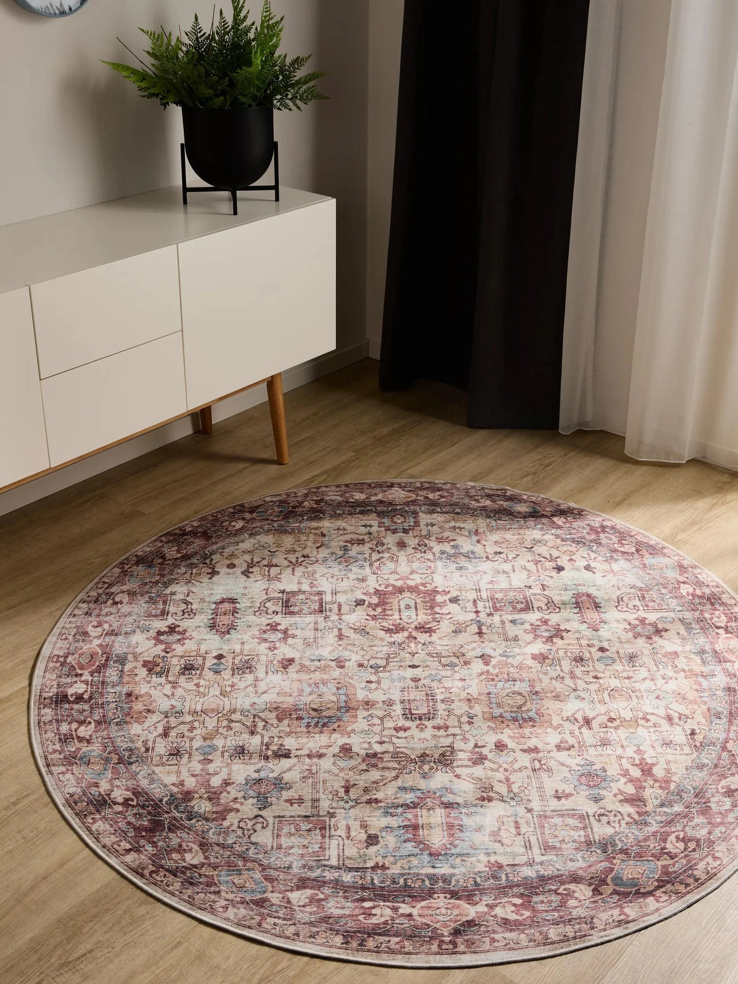 ATLAS Flerfarvet Pink Vaskbart Tæppe