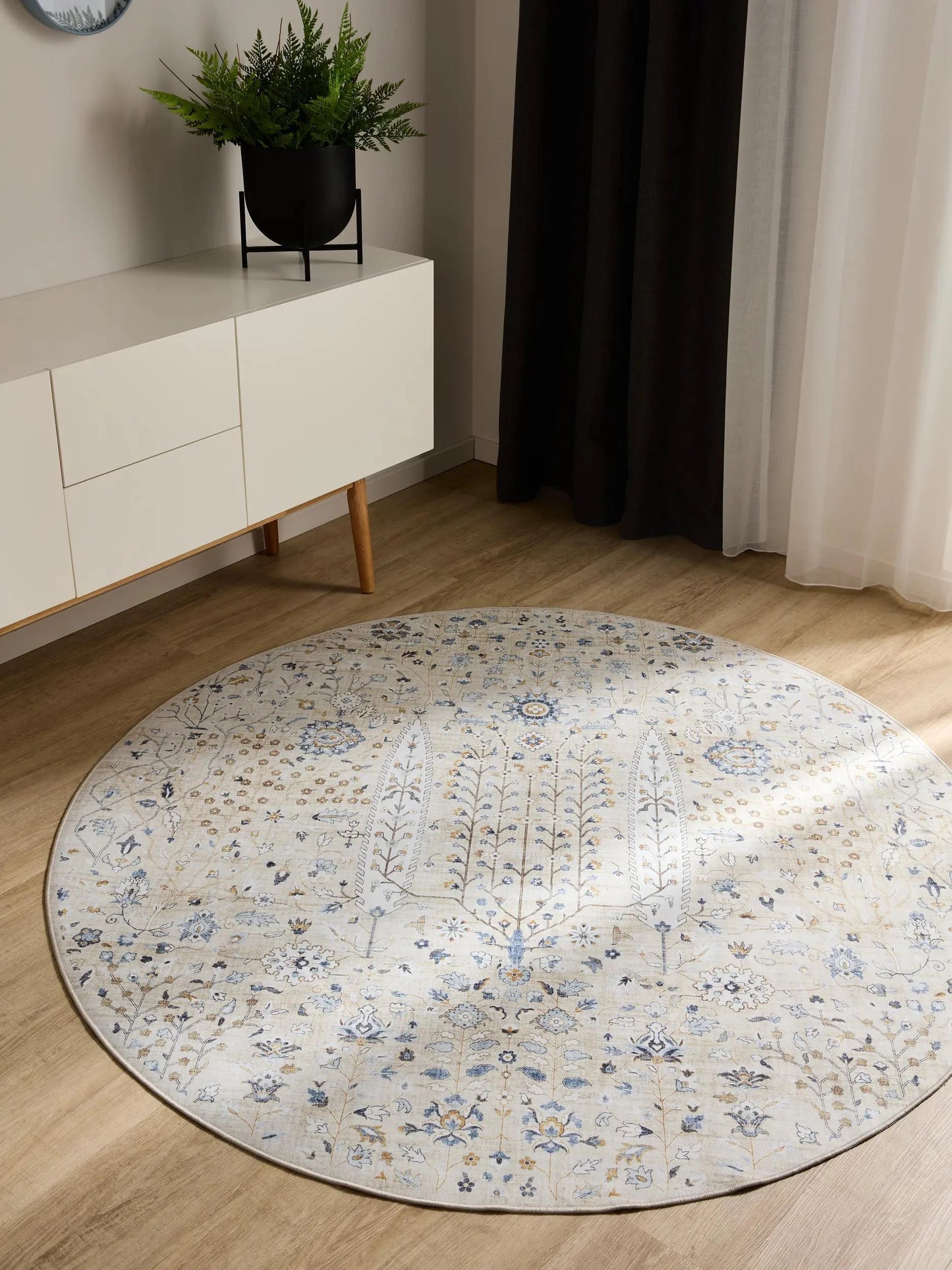 ATLAS Beige Vaskbart Tæppe