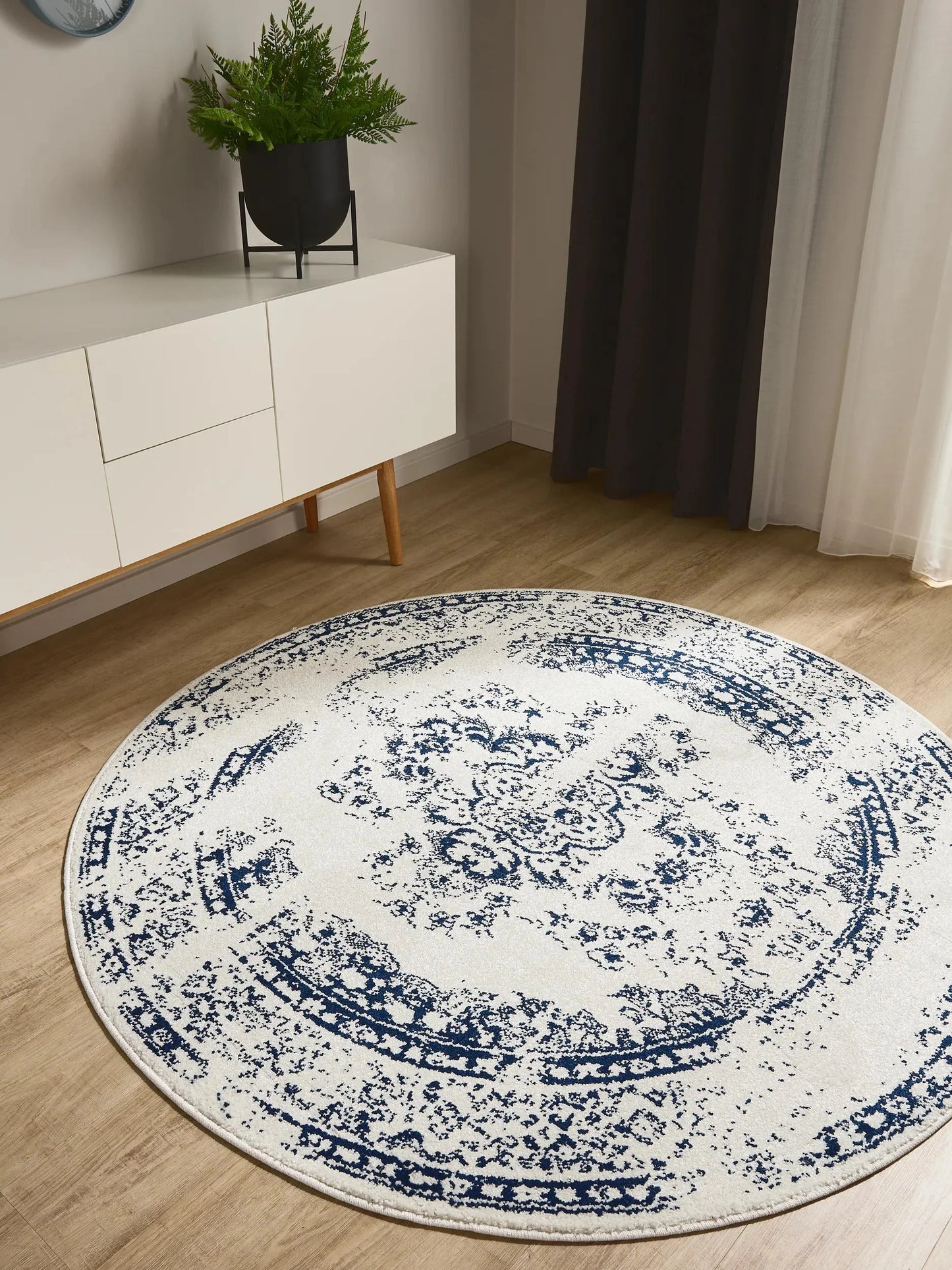 ZOE Creme/Blå Tæppe