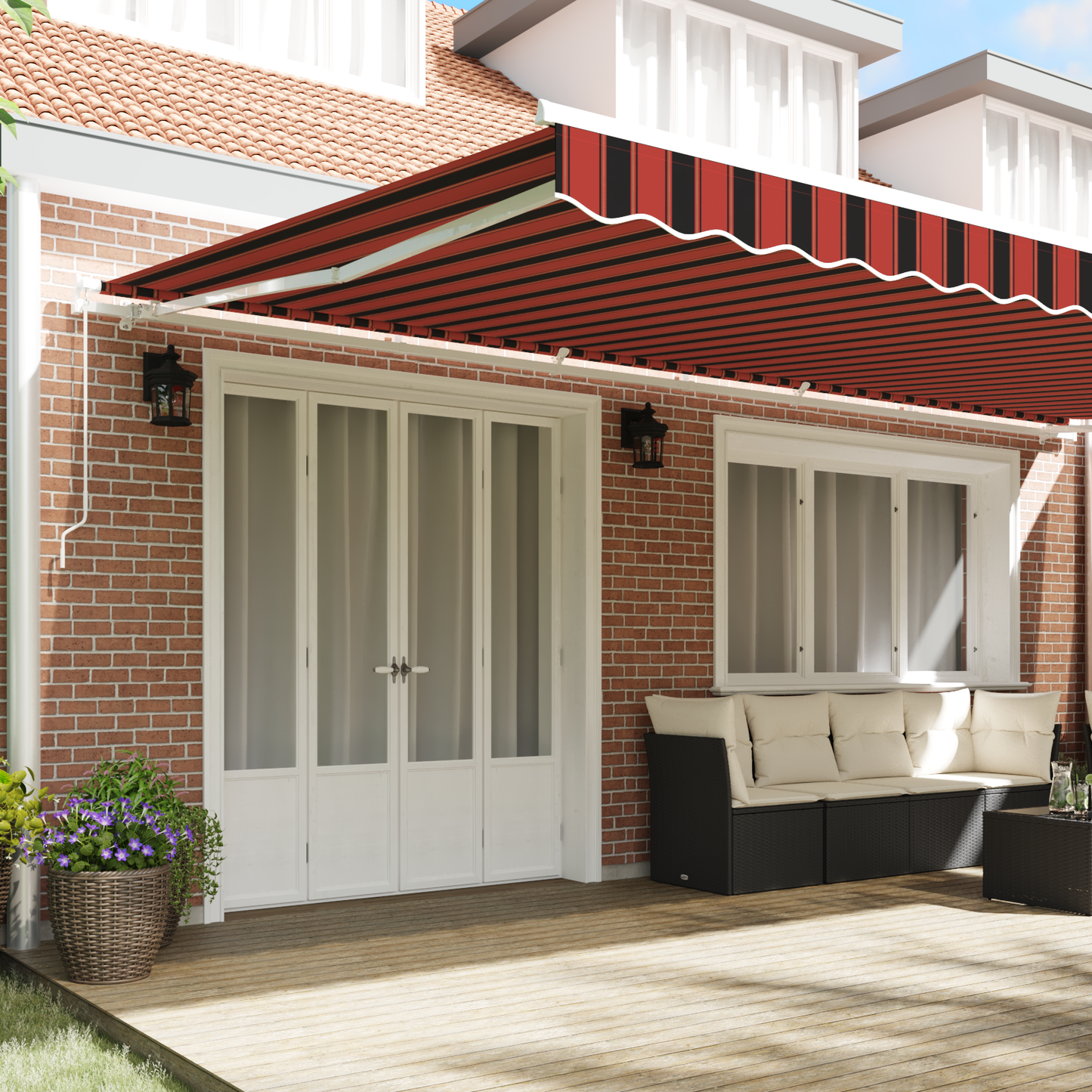 Utrækkelig Markise Orange og Brun 600 X 300 Cm Stof - billede 3