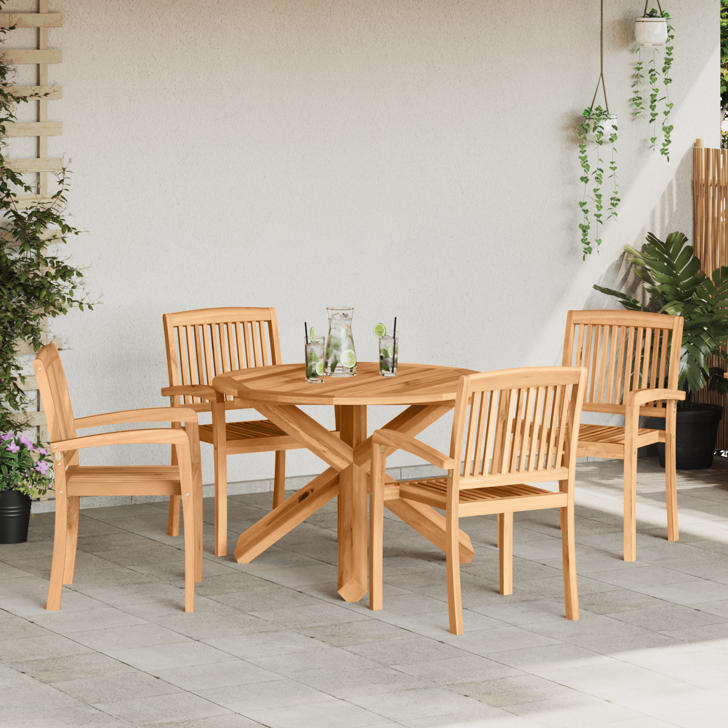 Have Spisebordssæt 3 Pcs Brun 109 X 109 X 74 Cm - hovedbillede