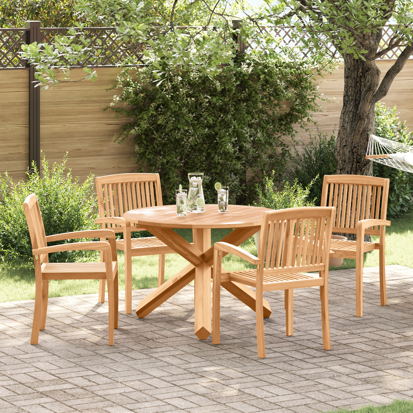 Have Spisebordssæt 3 Pcs Brun 109 X 109 X 74 Cm - billede 4
