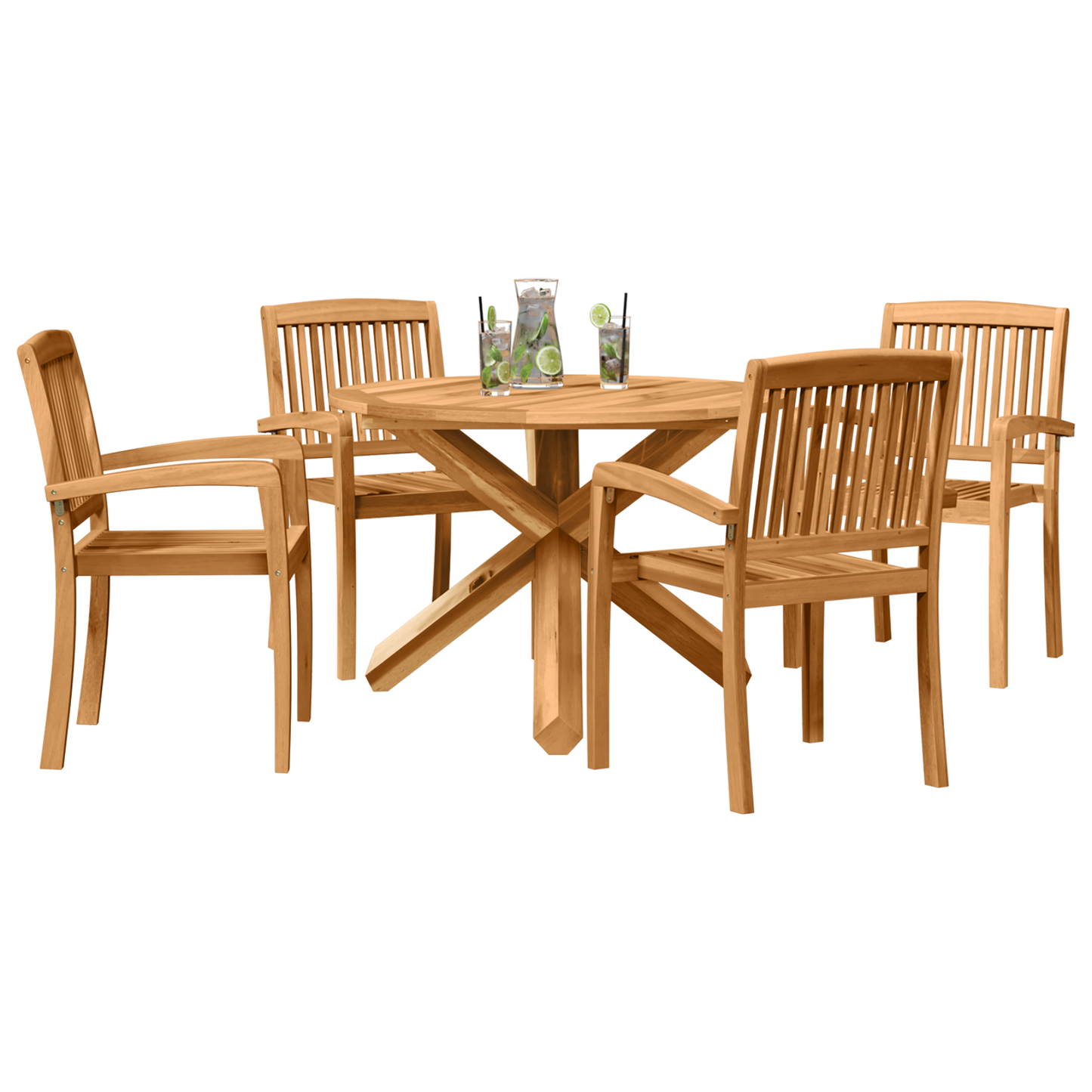 Have Spisebordssæt 3 Pcs Brun 109 X 109 X 74 Cm - billede 3