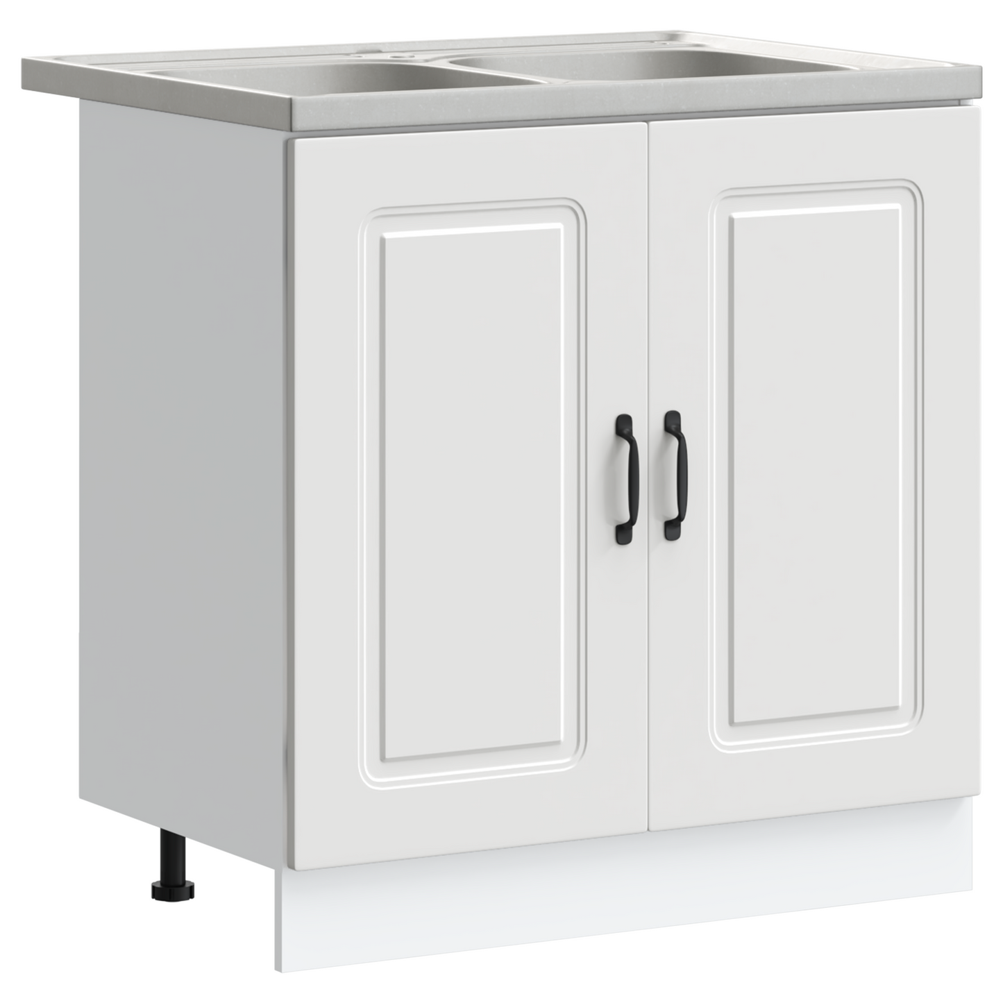 Køkkenskab Kalmar 2 Pcs Hvid 80 X 46 X 81.5 Cm Konstrueret Træ - Billede 2