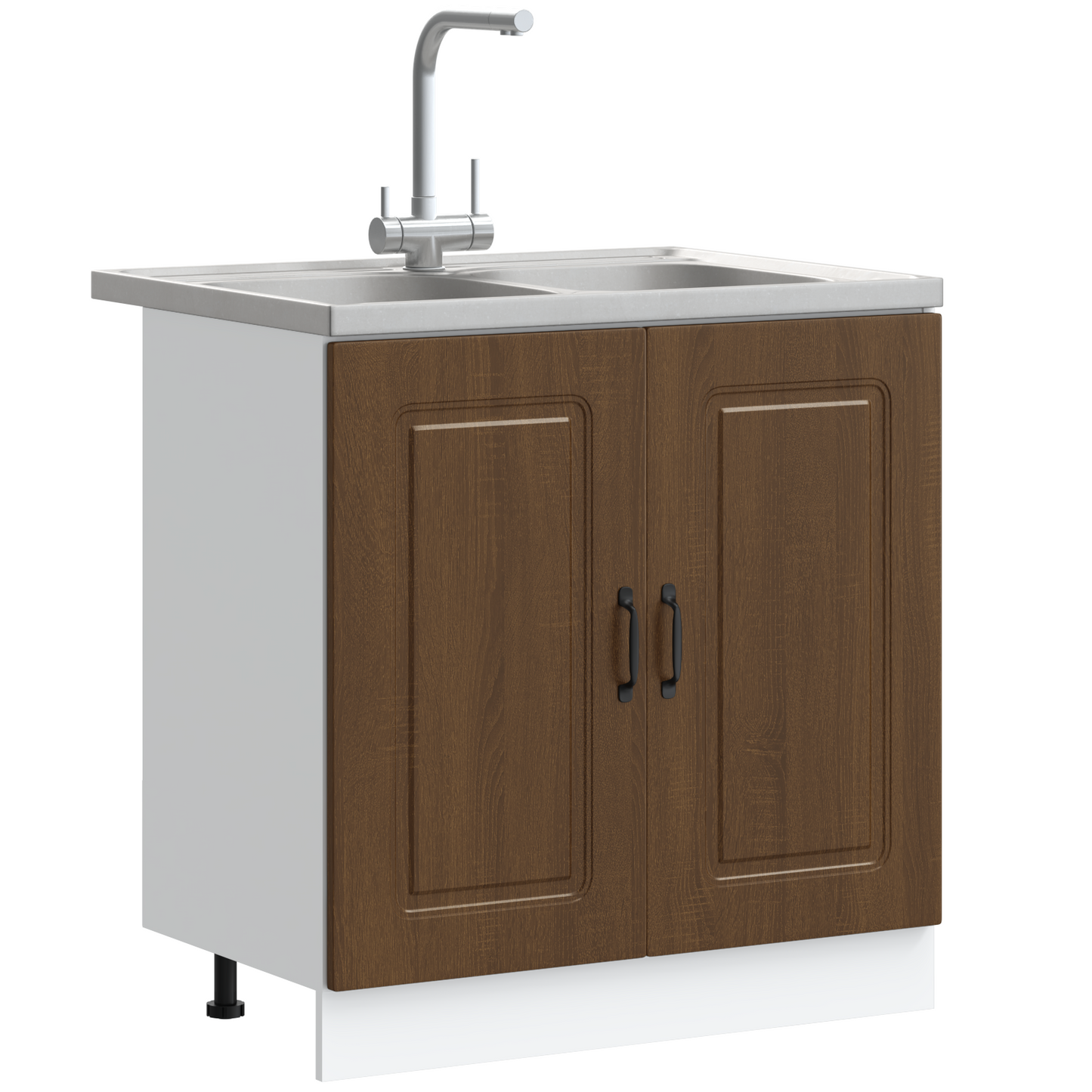Køkkenskab Kalmar 2 Pcs Brun 80 X 46 X 81.5 Cm Konstrueret Træ - Billede 3
