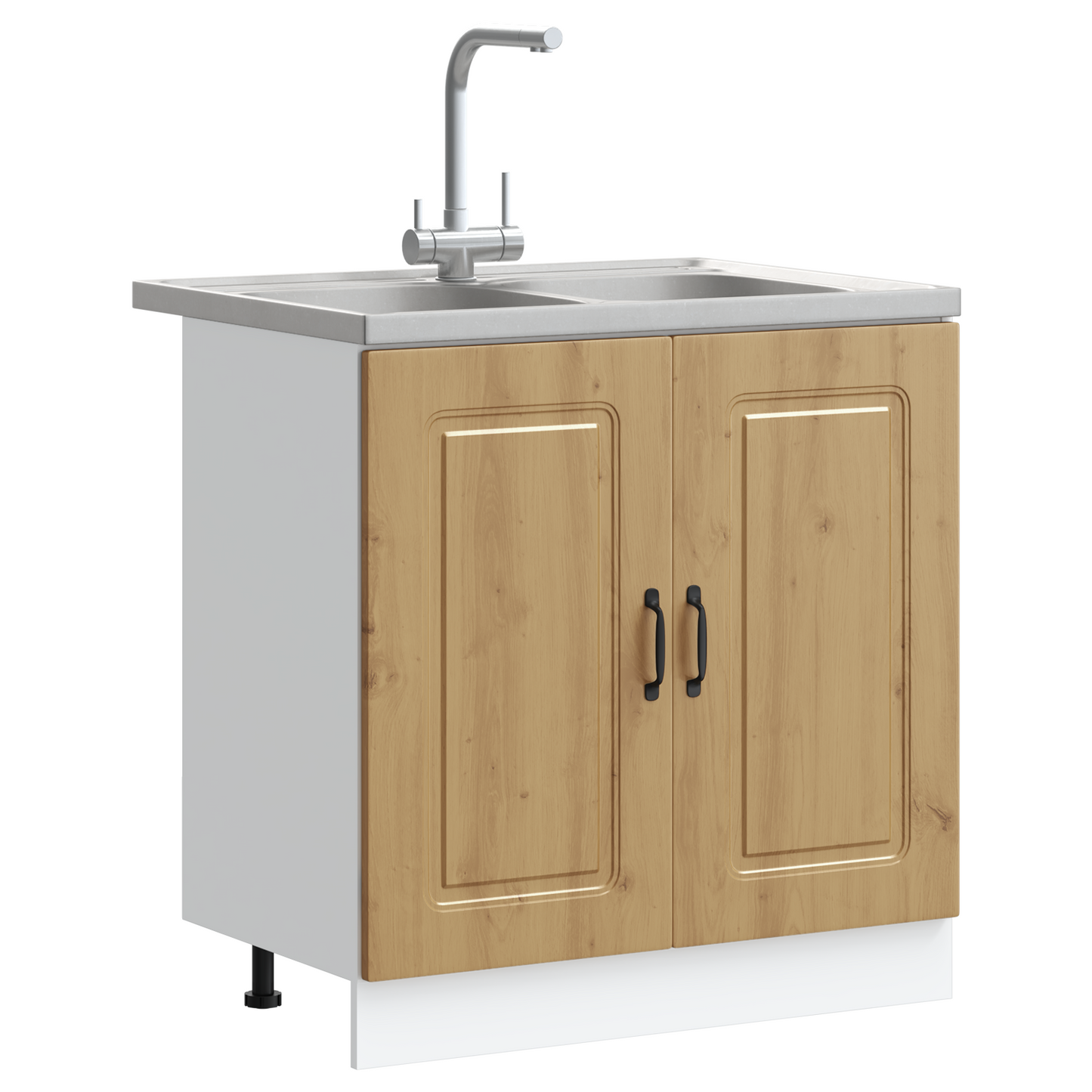 Køkkenskab Kalmar 2 Pcs Brun 80 X 46 X 81.5 Cm Konstrueret Træ - Billede 3