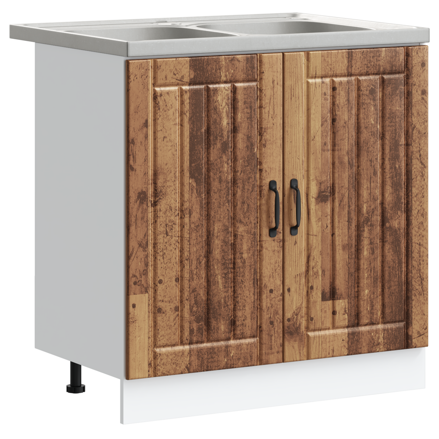 Køkkenskab Lucca 2 Pcs Brun 80 X 46 X 81.5 Cm Konstrueret Træ - Billede 2