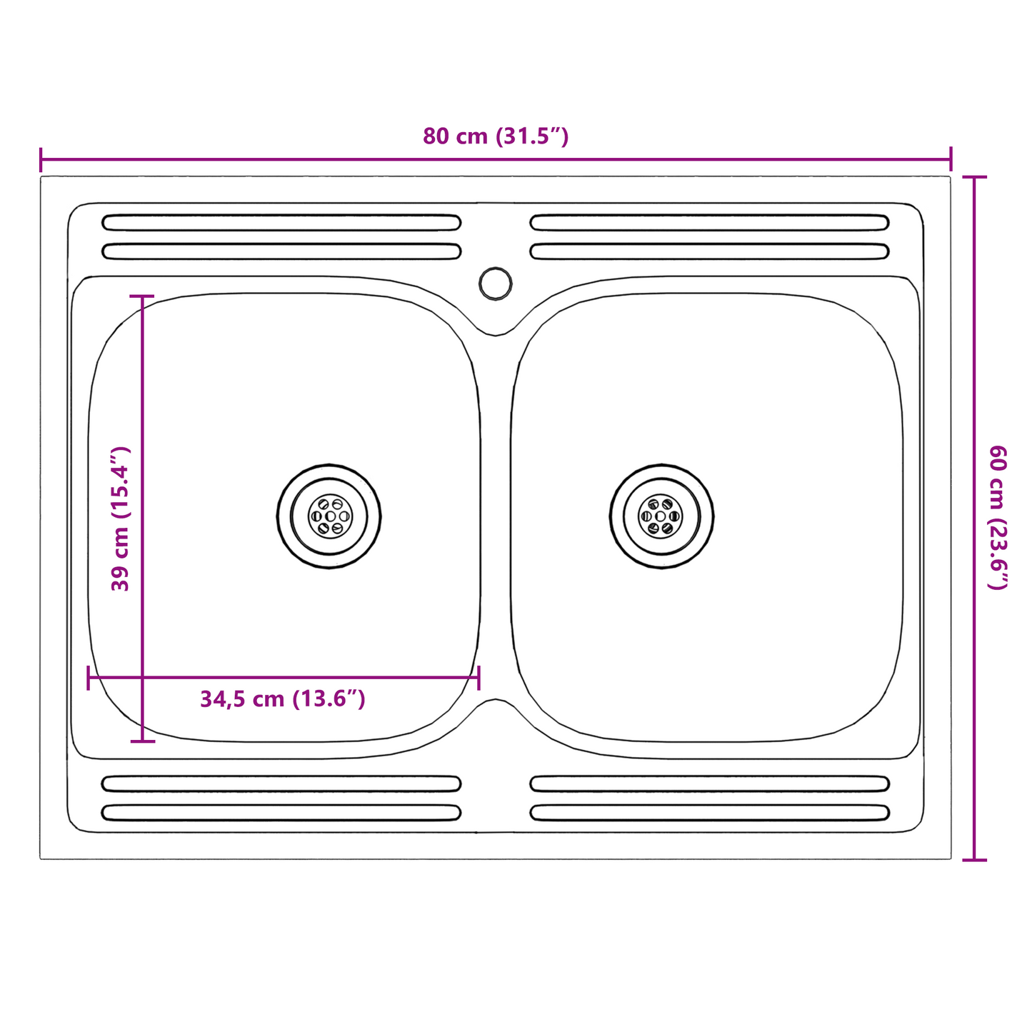 Vaskeskabsbase Med Dør Porto 2 Pcs Hvid 80 X 46 X 84.5 Cm - Billede 11