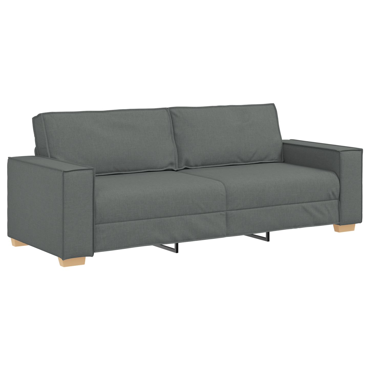 3-Delt Sofasæt Med Puder Mørkegrå Stof