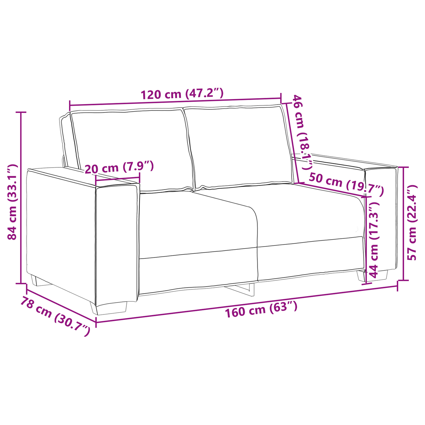 3-Delt Sofasæt Med Puder Mørkegrå Stof
