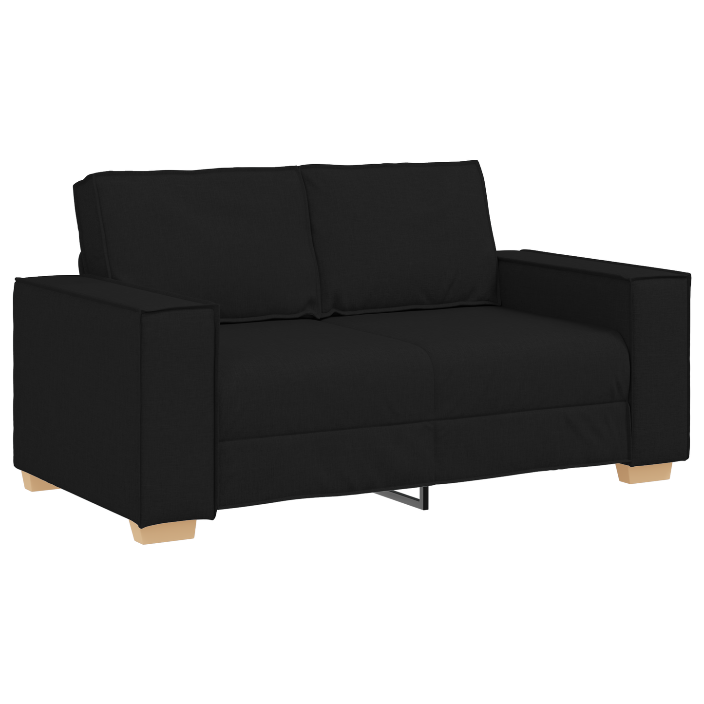 3-Delt Sofa Sæt Med Puder Sort Stof