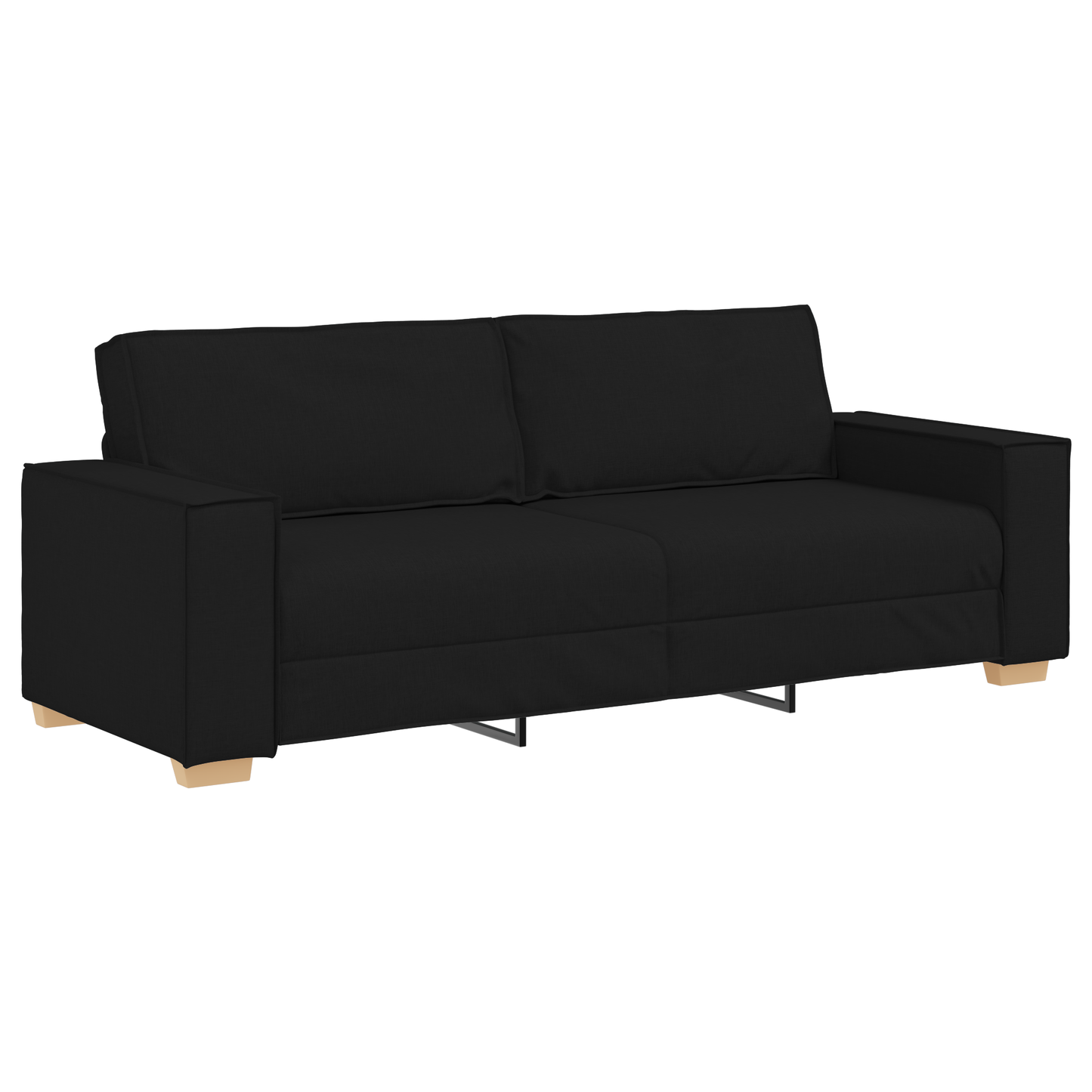 3-Delt Sofa Sæt Med Puder Sort Stof