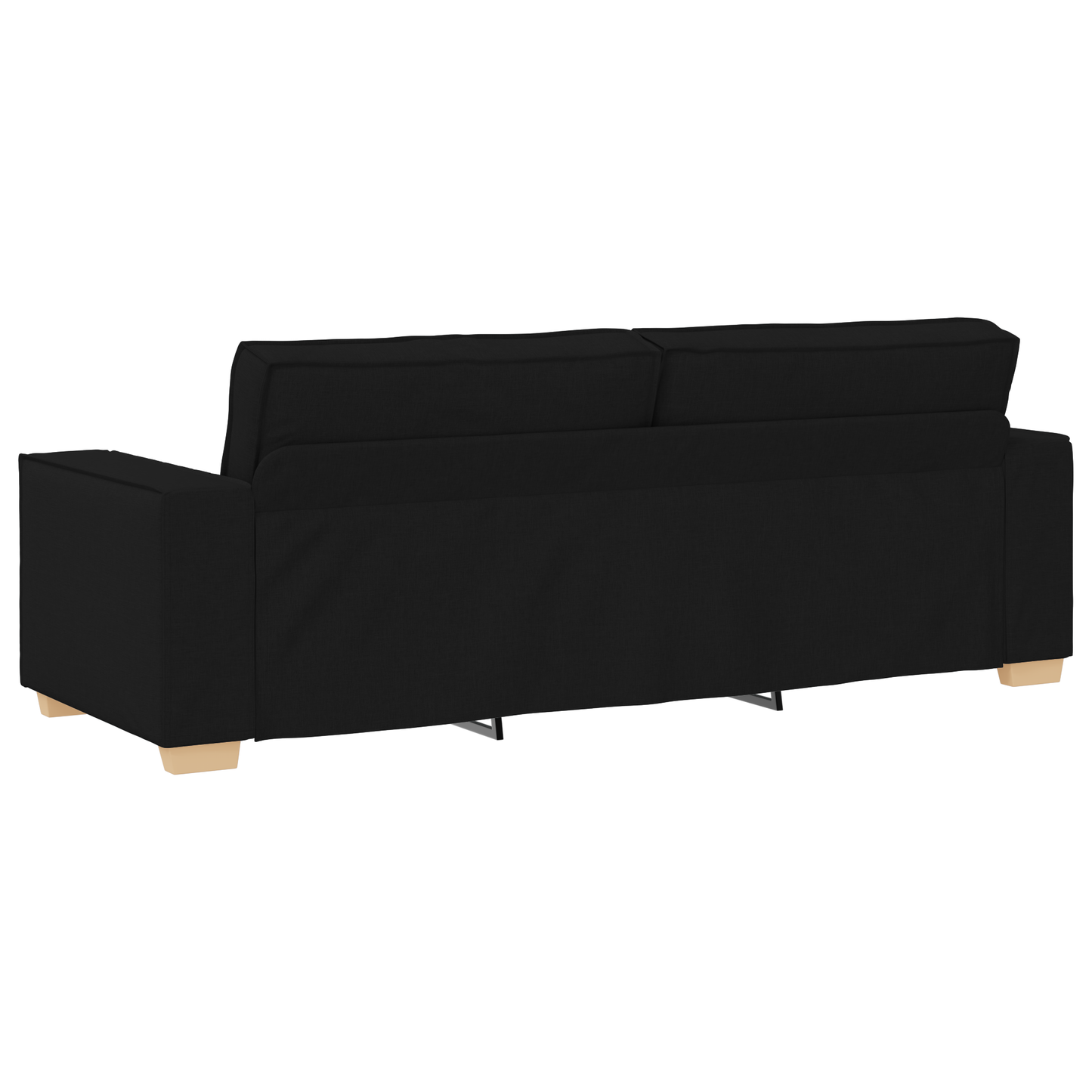 3-Delt Sofa Sæt Med Puder Sort Stof