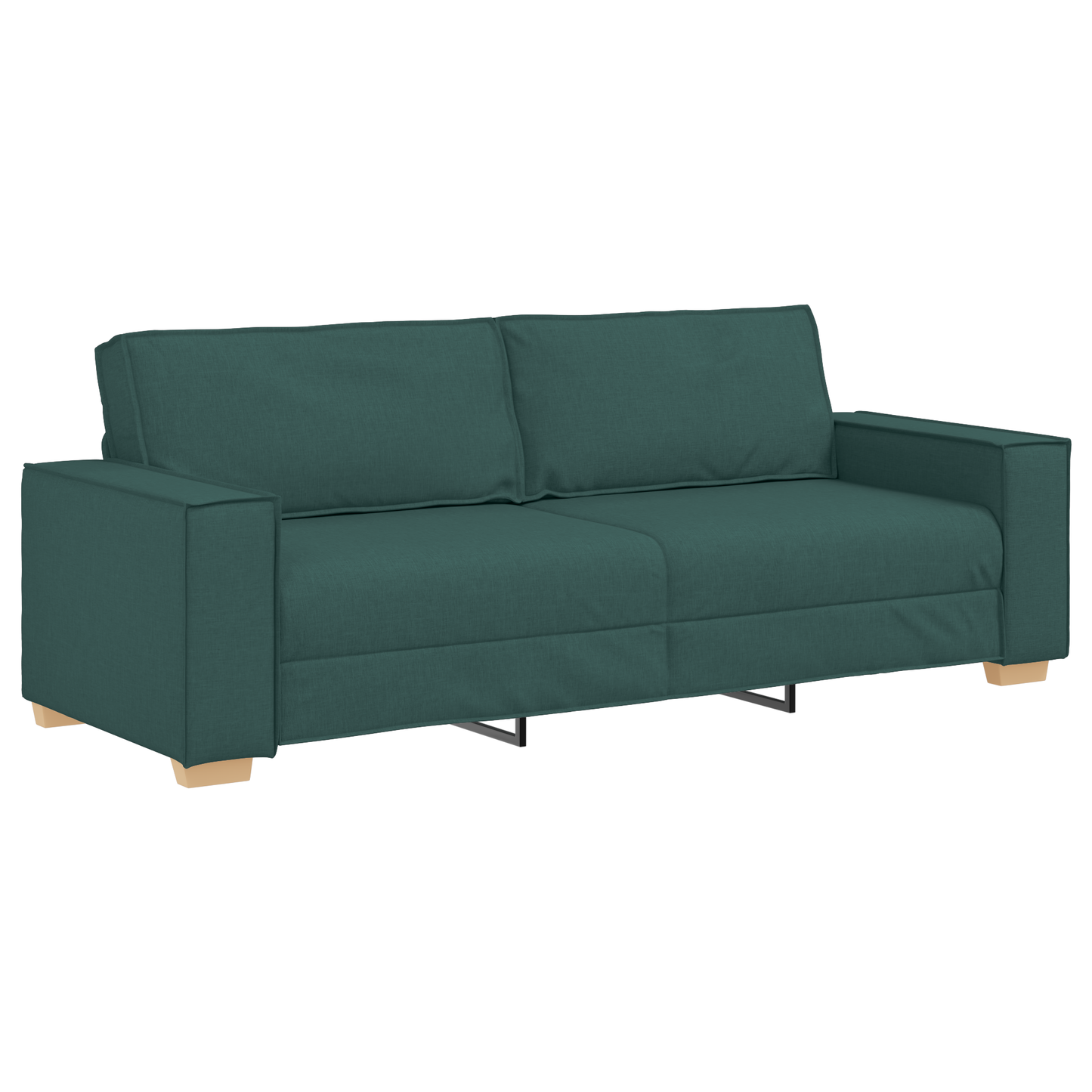 3 Personers Sofa Sæt Med Puder Mørkegrøn Stof