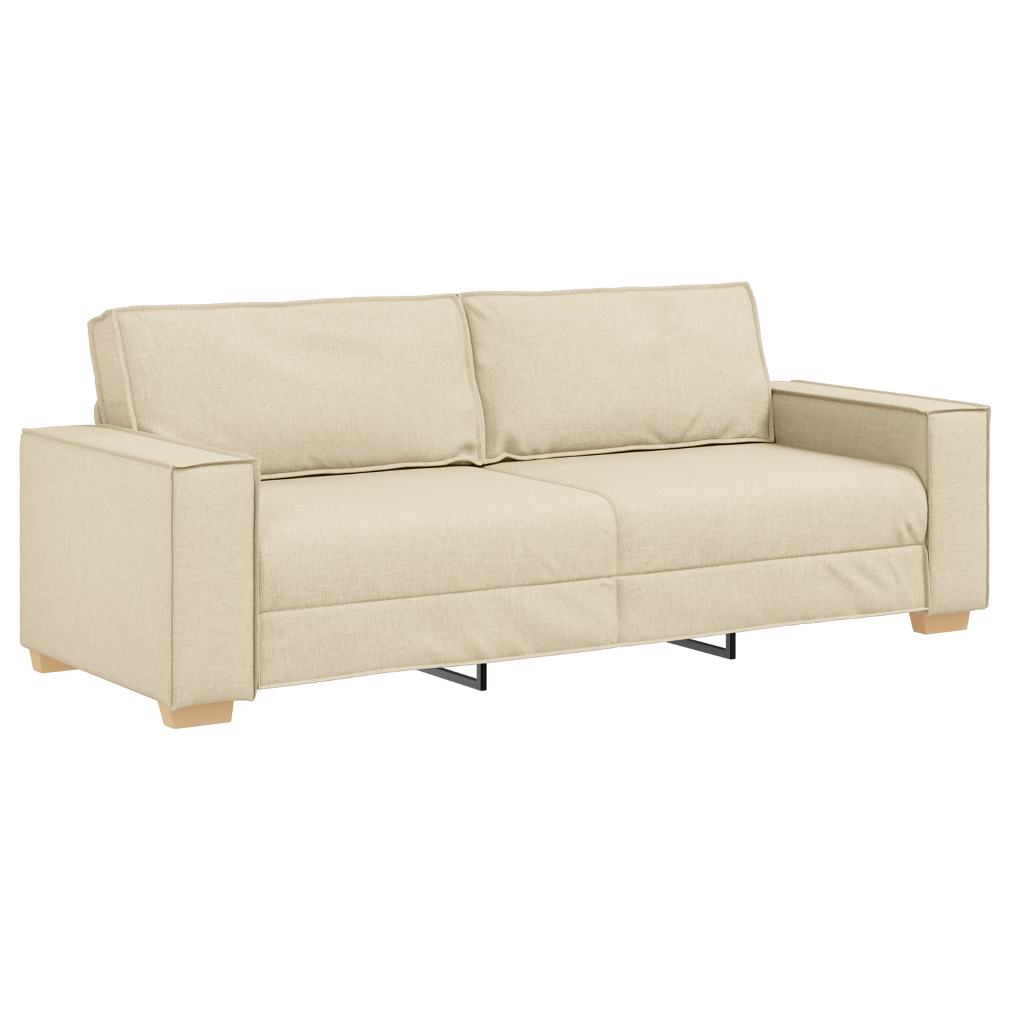 3 Personers Sofaset Med Puder Cremefarvet Stof