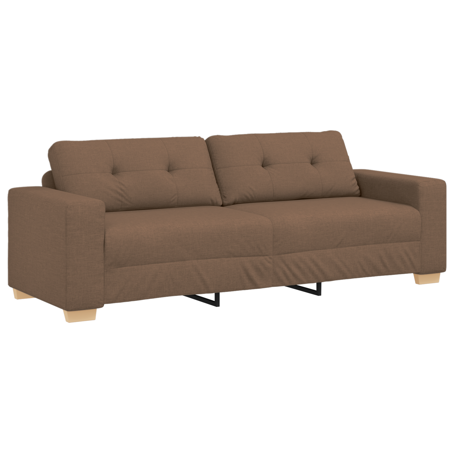 3-Delt Sofasæt Med Puder I Brun Stof