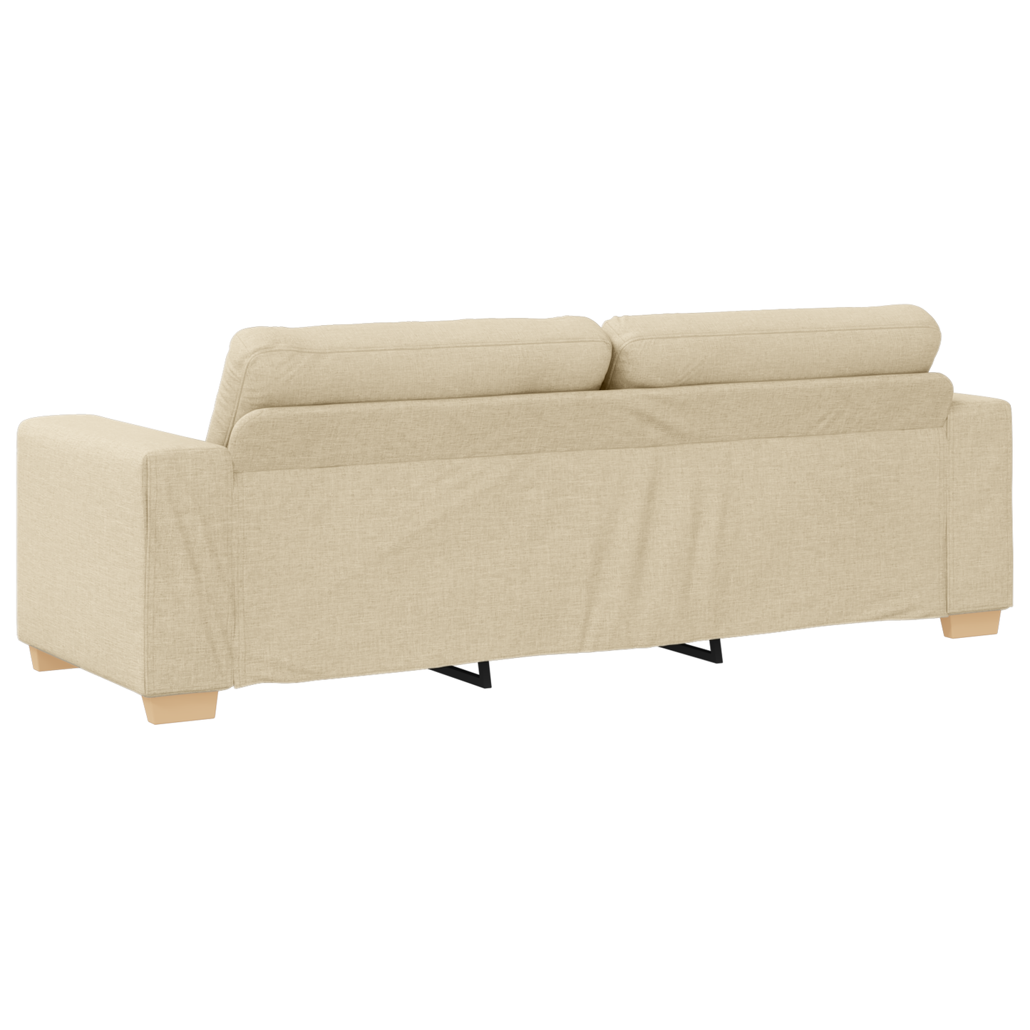3-Delts Sofasæt Med Puder Cremefarvet Stof