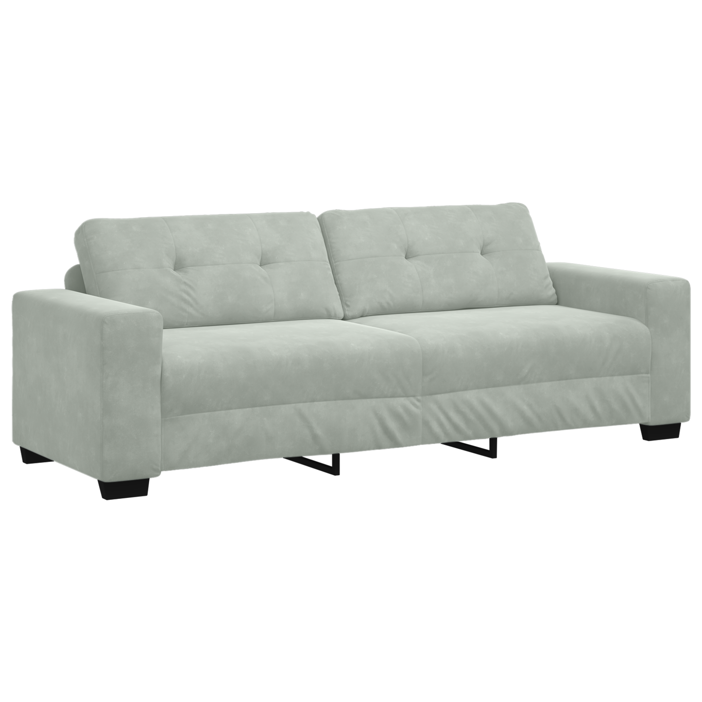 3-Delt Sofasæt Med Puder Lys Grå Velvet