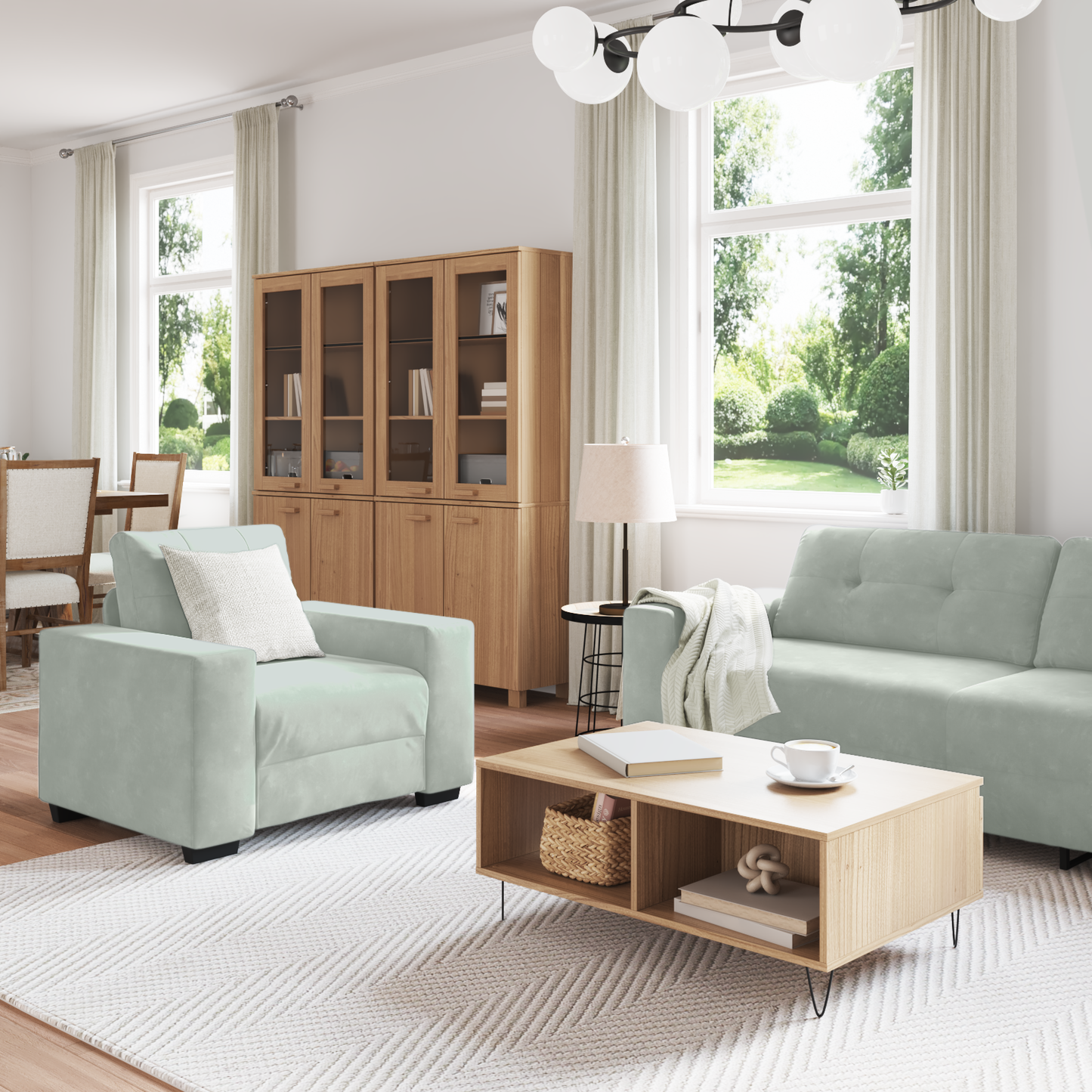 3-Delt Sofasæt Med Puder Lys Grå Velvet