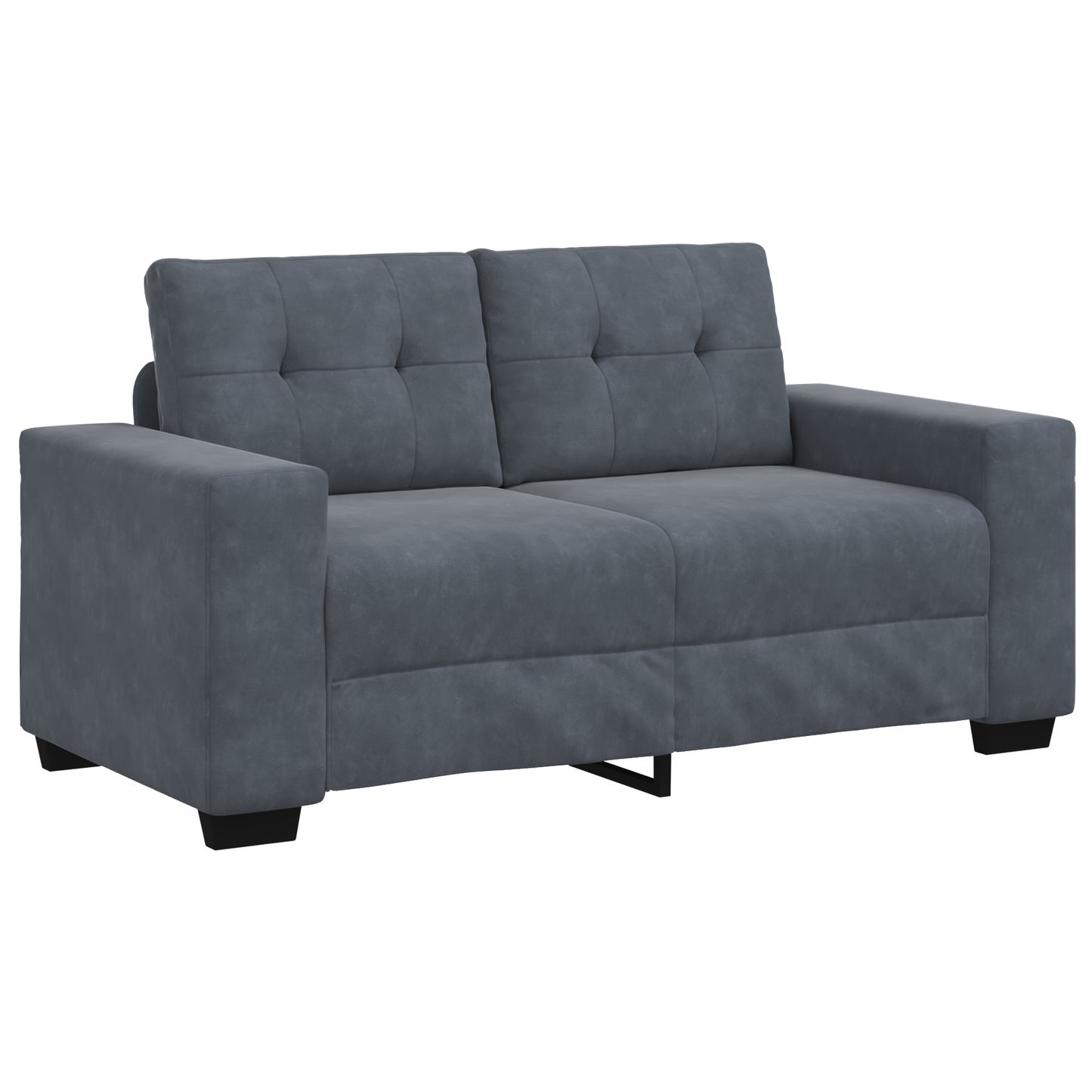 3 Personers Sofa Sæt Med Puder Mørkegrå Fløjl