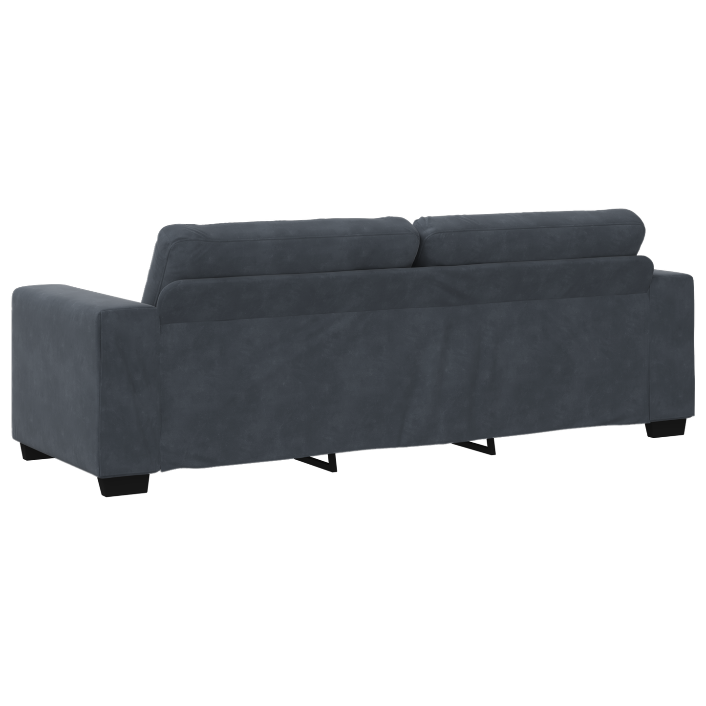 3 Personers Sofa Sæt Med Puder Mørkegrå Fløjl