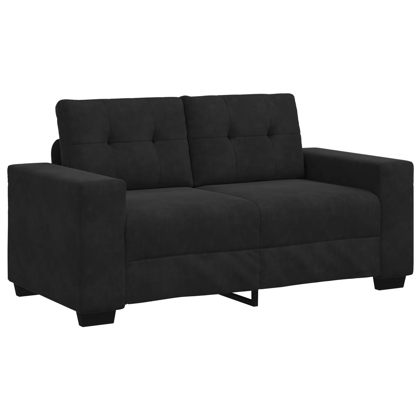 3-Delt Sofa Sæt Med Puder Sort Fløjl