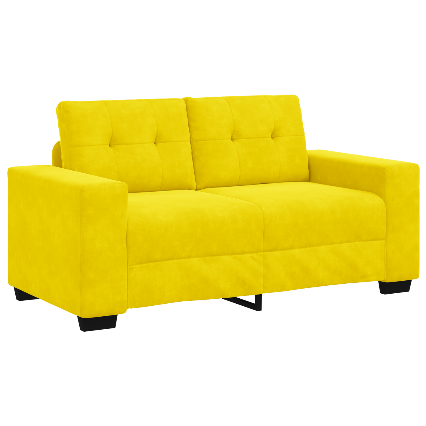 3 Personers Sofa Sæt Med Puder Gul Fløjl