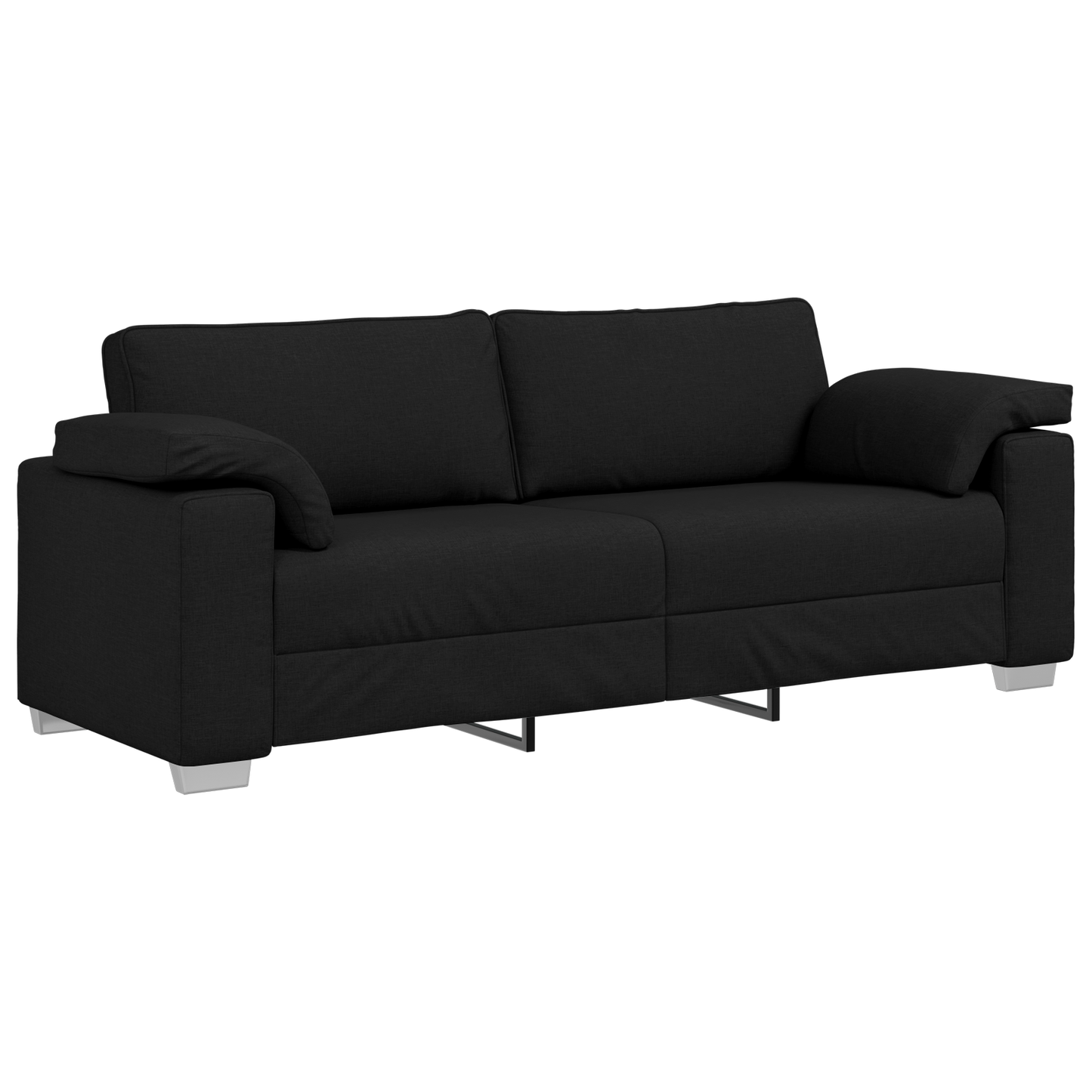 3-Delt Sofasæt Med Puder Sort Stof