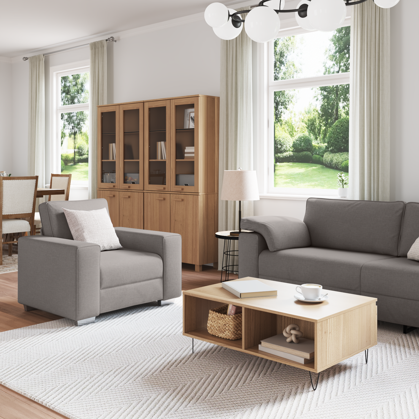 3 Personers Sofasæt Med Puder I Taupe Stof