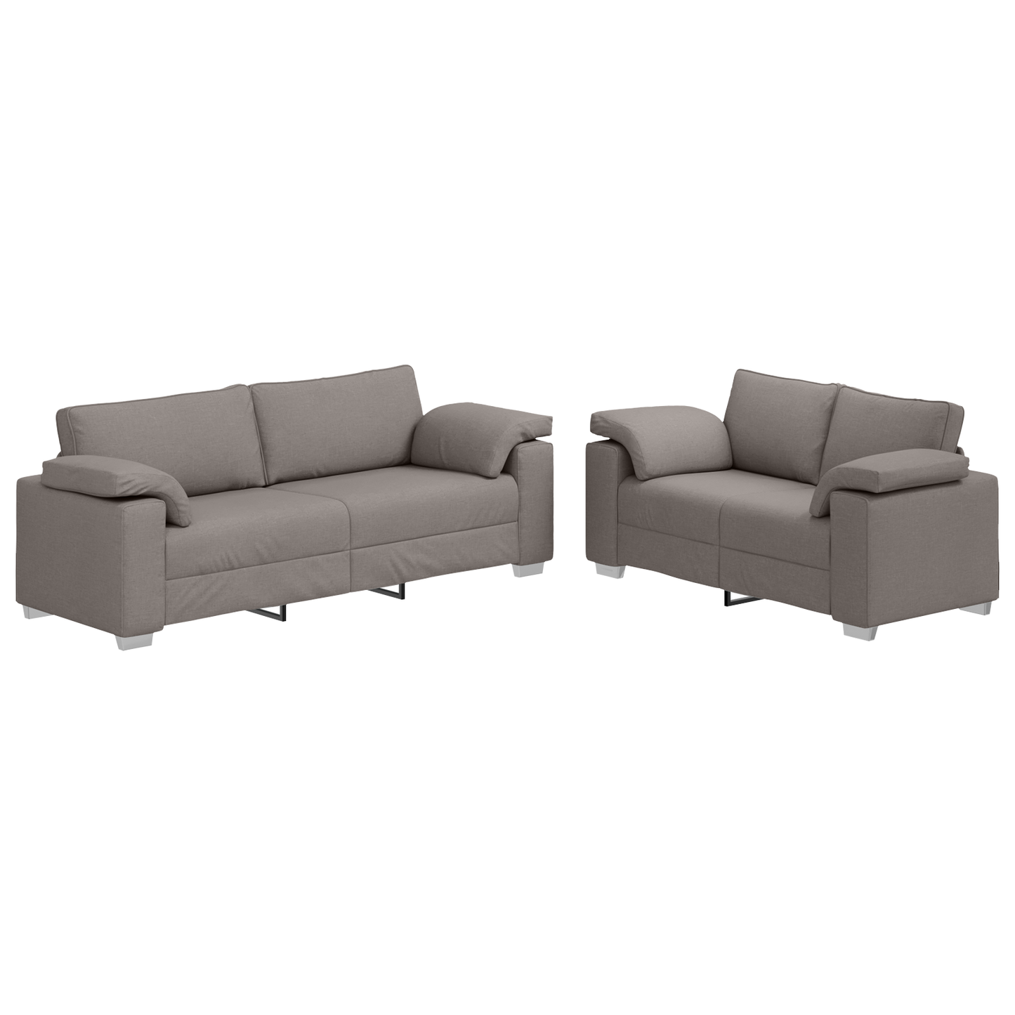 2 Personers Sofagruppe Med Puder Taupe Stof