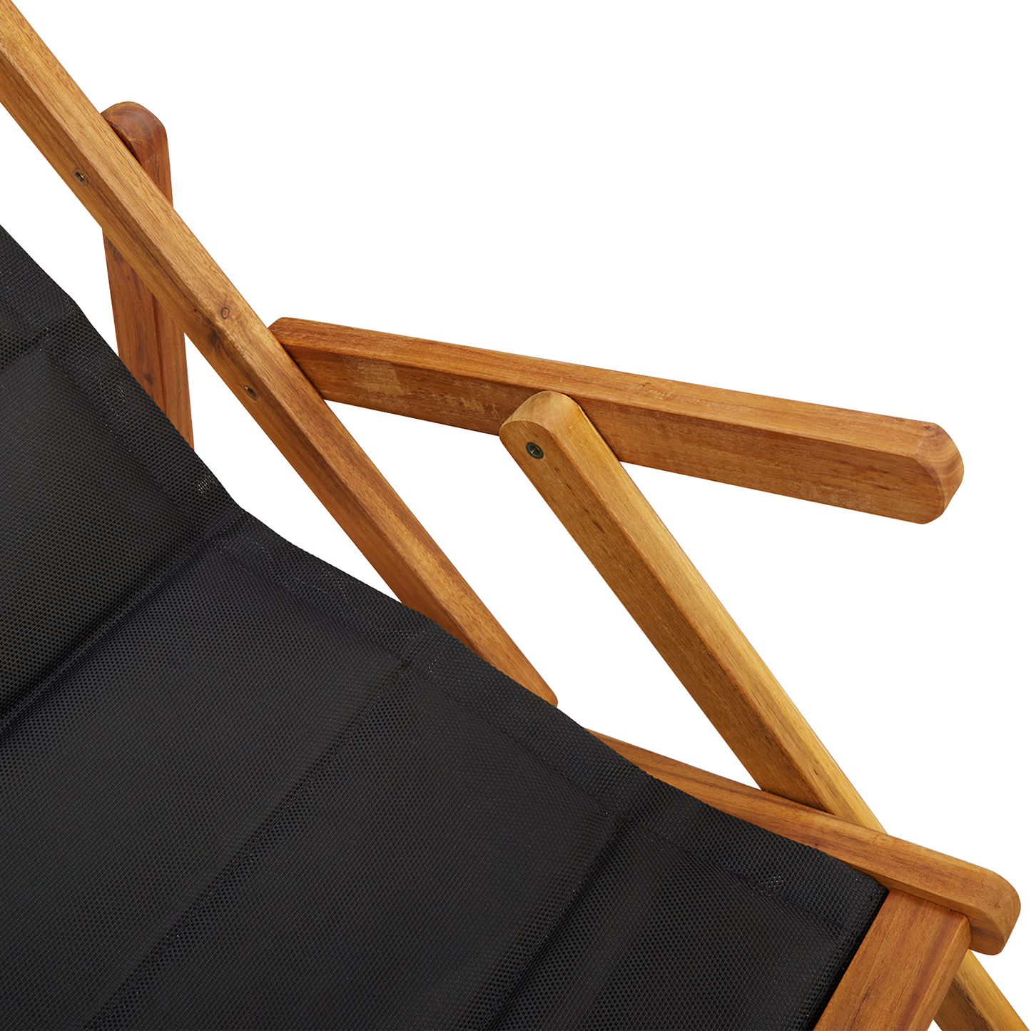 Foldable Strandstol 2 Stk Sort Massivt Akacietræ & Textilene